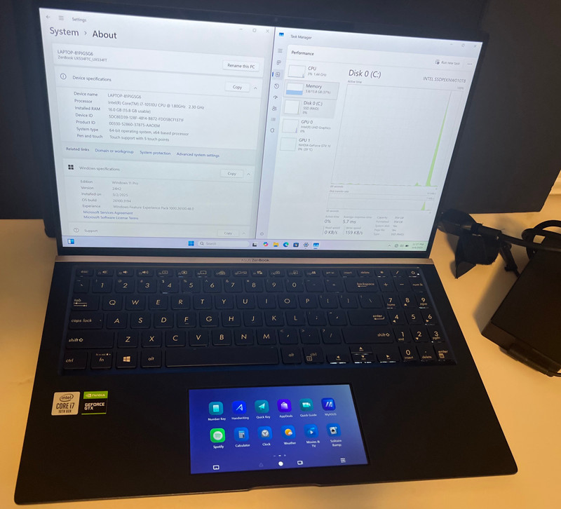 Graphics/Animation Design LAPTOP ASUS Zenbook Pro UX534FTC-NH77 with Miniscreen