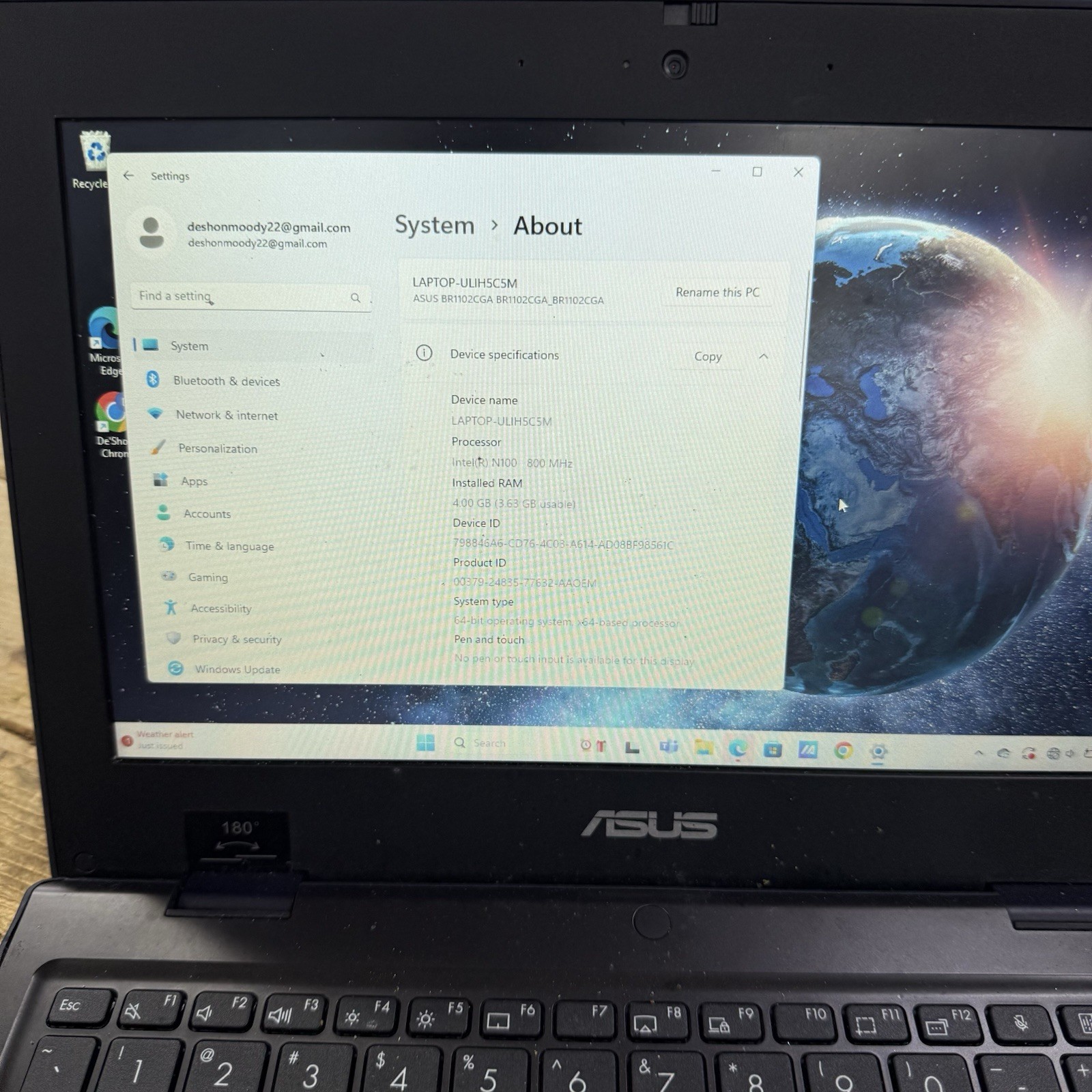 Asus Celeron N100 4GB 128GB 11.6″ Windows 11 BR1102cg Laptop PC Computer Black