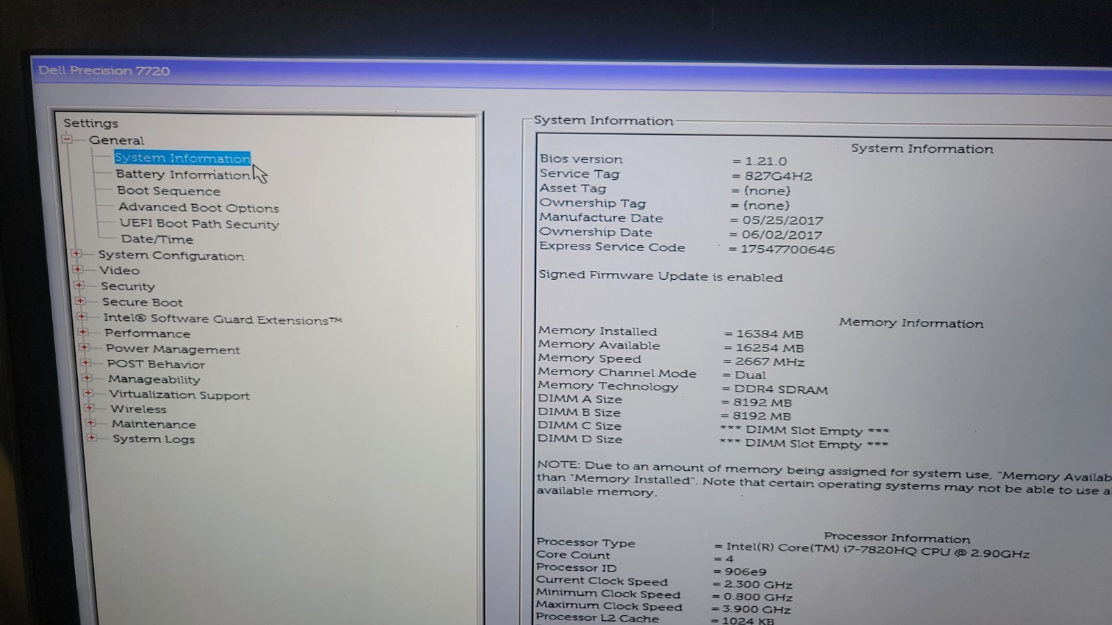 Dell Precision 7720 i7-7820HQ 2.9GHz 16GB RAM 256GB SSD 1TB HDD Win11 Pro/Offic