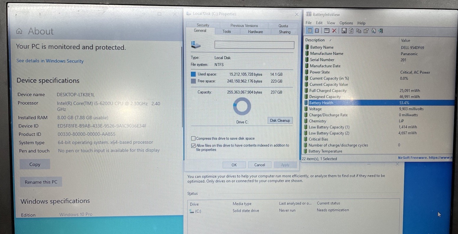 Dell Latitude E5570, Intel Core i5-6200U@2.30GHz, 8GB RAM, 256GB SSD, W10