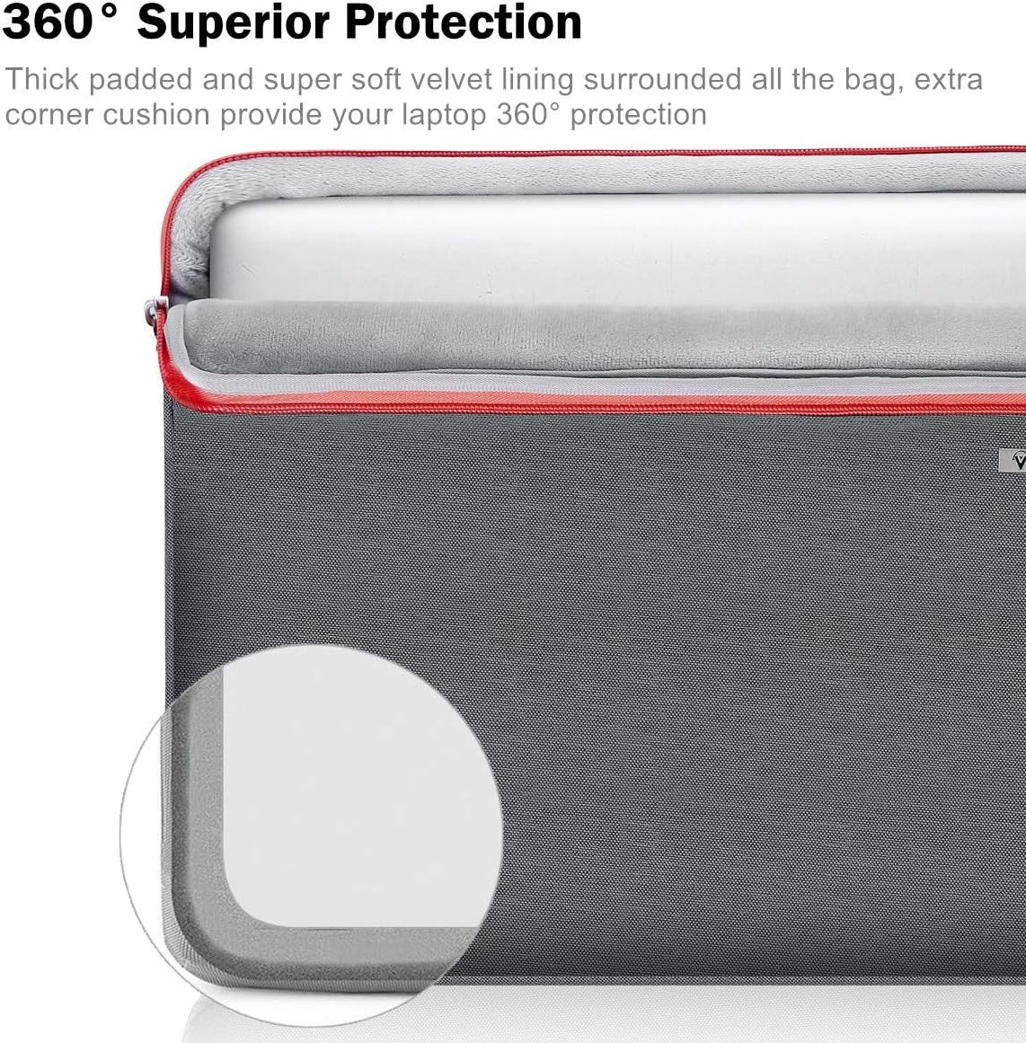 Laptop Sleeve Case 15.6 16 Inch with Handle for MacBook Pro M2/M3/M4 16, Grey