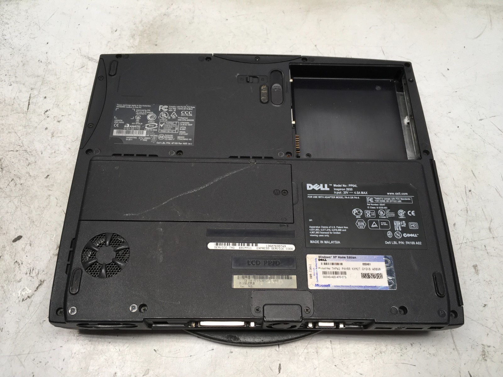 Dell Inspiron 2650 Intel Pentium 4-M 1.7GHz 384 MB NO HDD
