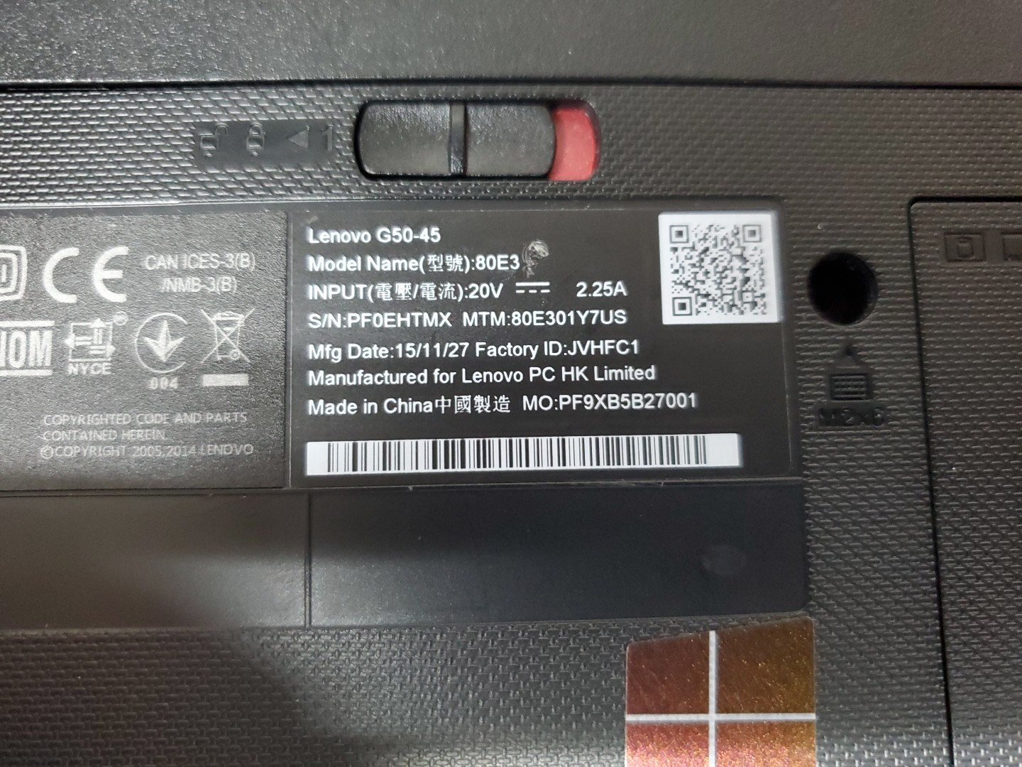 Lenovo G50-45 80E3 Laptop ( AS IS)