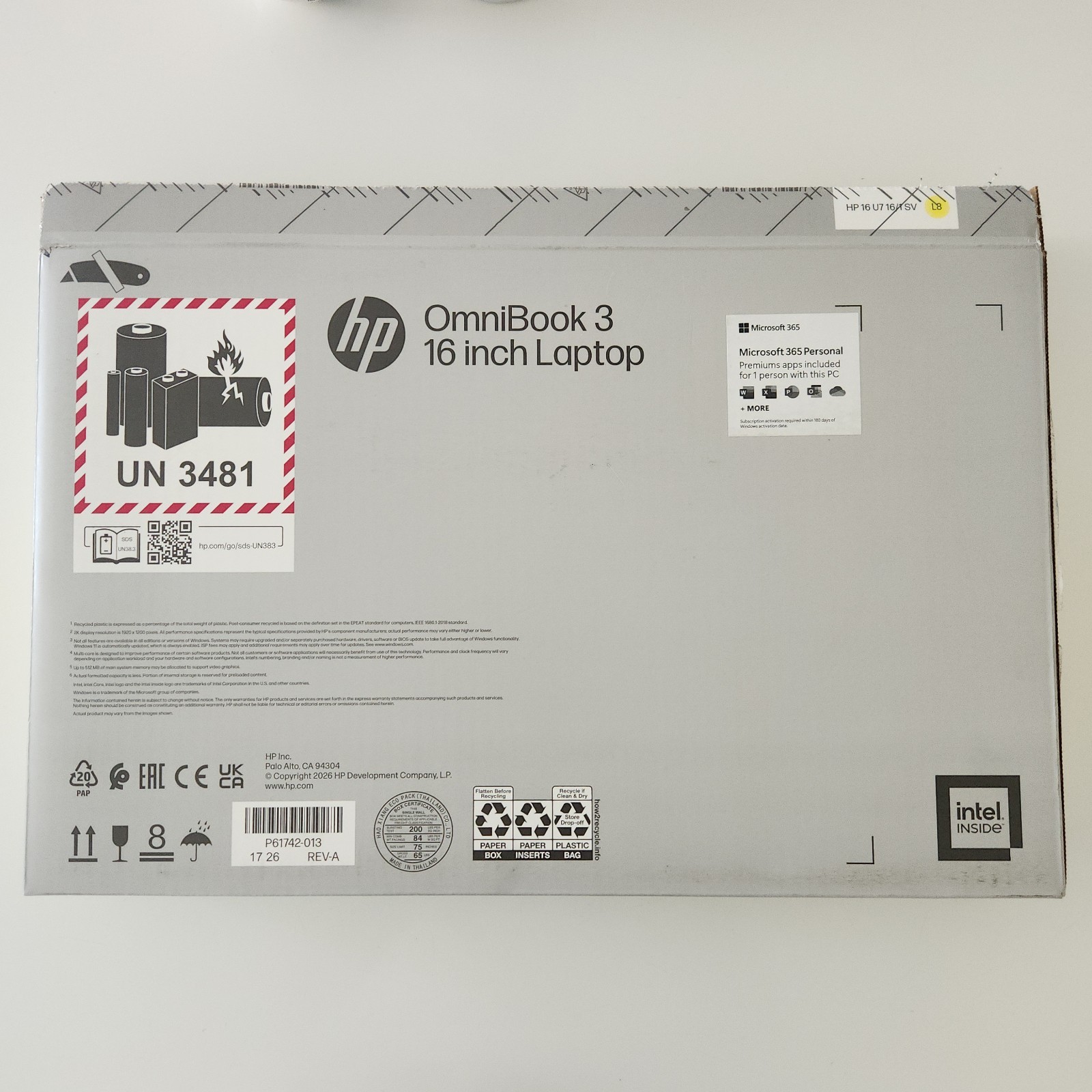 ONLY BOX Hp OmniBook 3 16 Inch Laptop 16 BOX ONLY