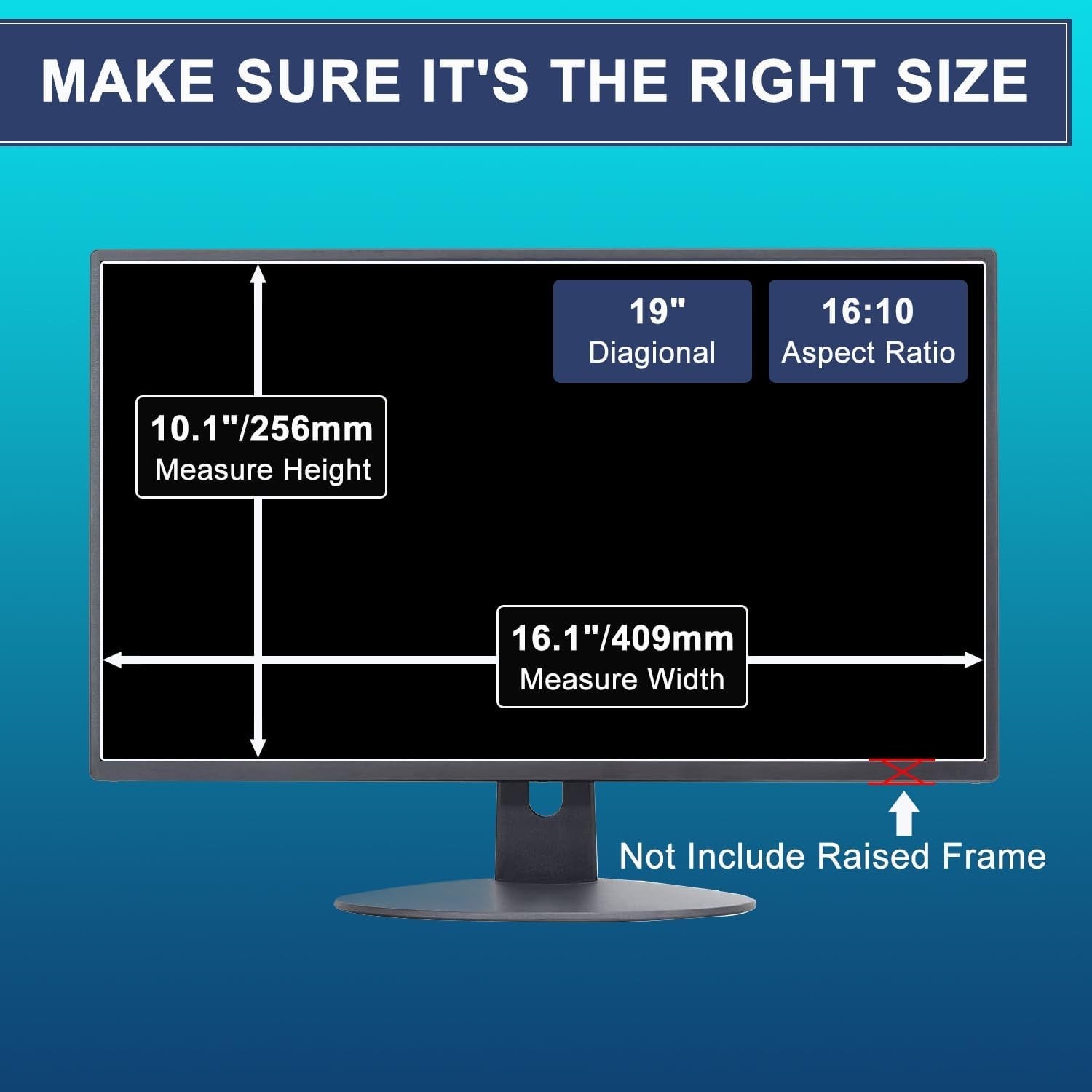 19″ Anti Blue Light Anti Glare Screen Protector for Dell/HP/Acer/ViewSonic/ASUS