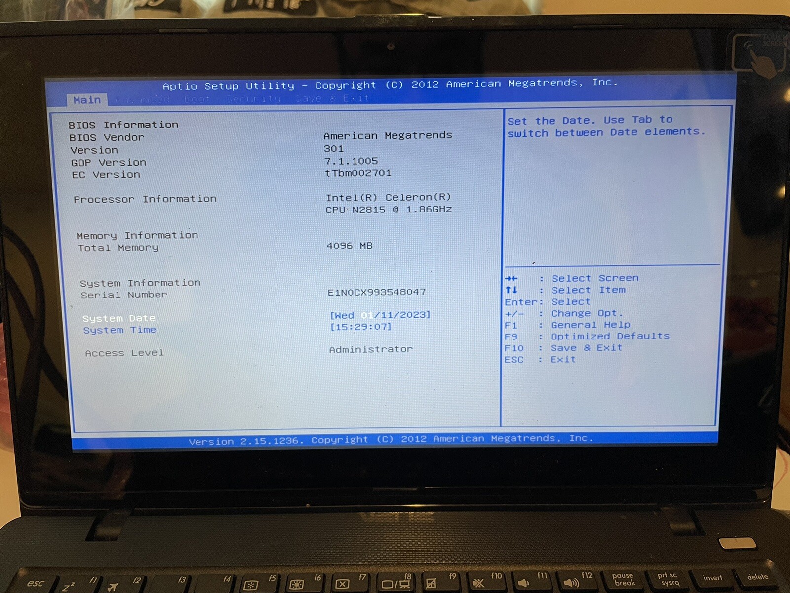 ASUS X200M Touch Screen 4GB RAM Windows 8 Celeron 1.86GHz With Power Adapter
