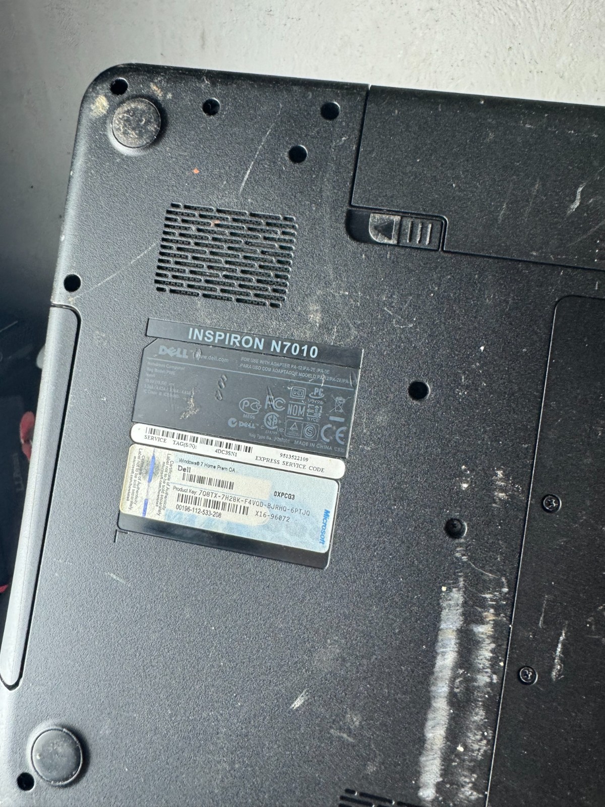 Dell Inspiron N7010 Core i3 M370, 6GB RAM, 17.3″ Laptop for Repair #5106