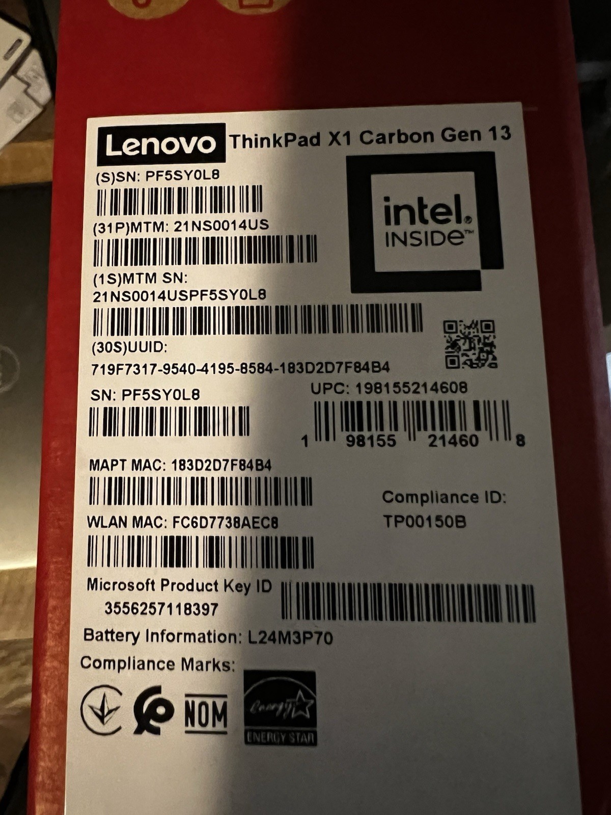Lenovo ThinkPad X1 Carbon Gen 13 Laptop 32GB RAM IPS Touchscreen – Open Box