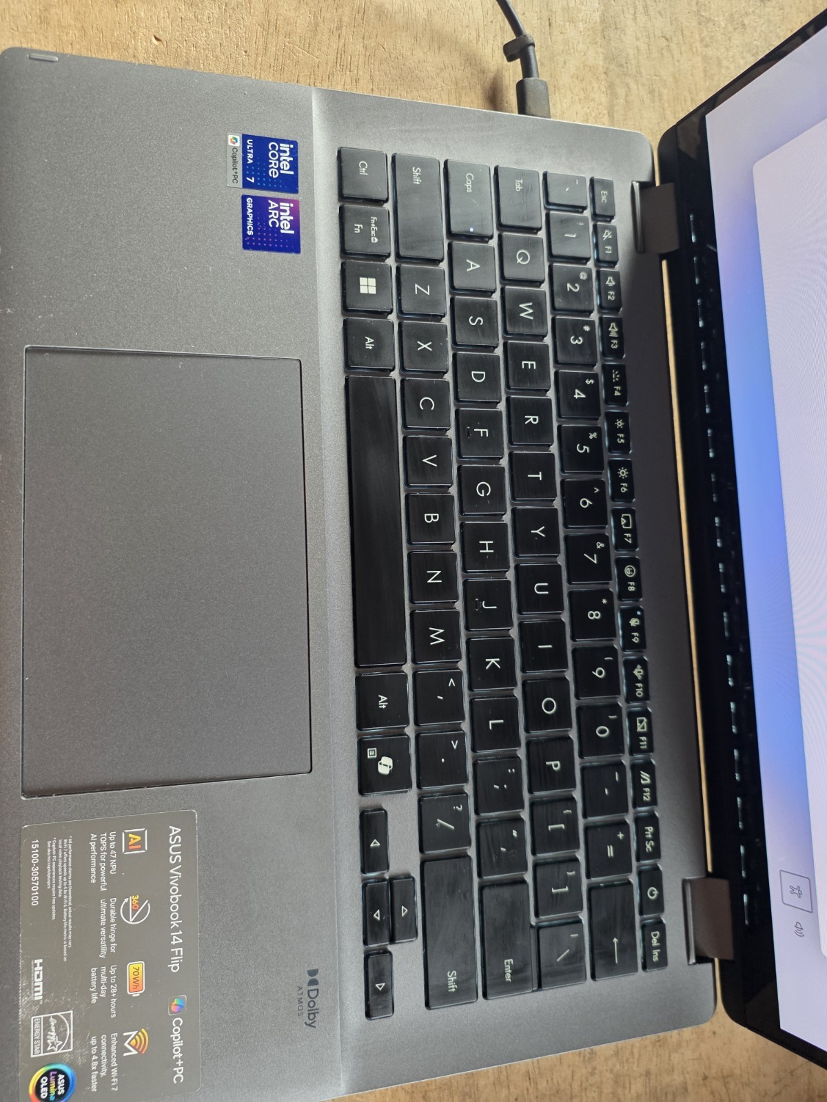 Asus Vivobook 14 Flip Core Ultra 7 256V 2.2GHz 16GB 1TB 14″ TP3407SA Copilot+ PC
