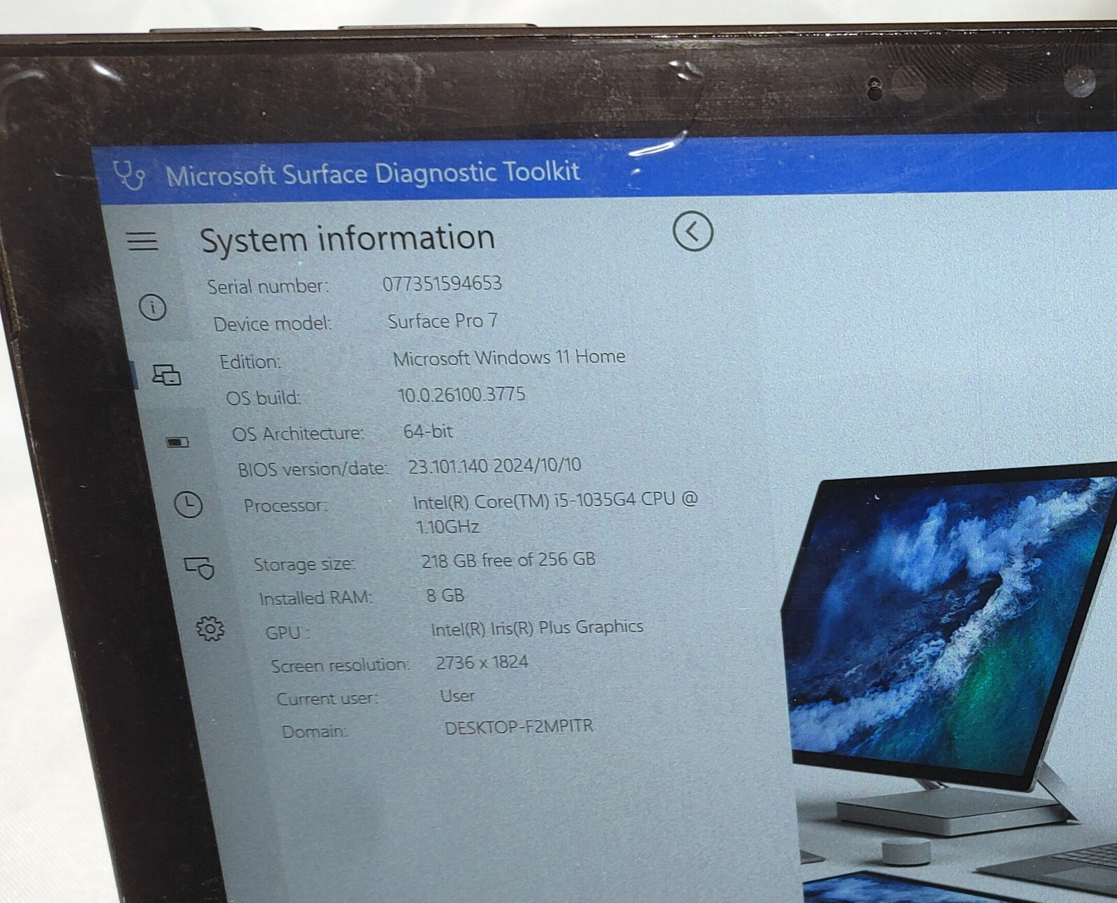 Microsoft Surface Pro 7 1866 12.3″ Bundle Intel i5-1035G4 8GB 256GB Re-newed #2