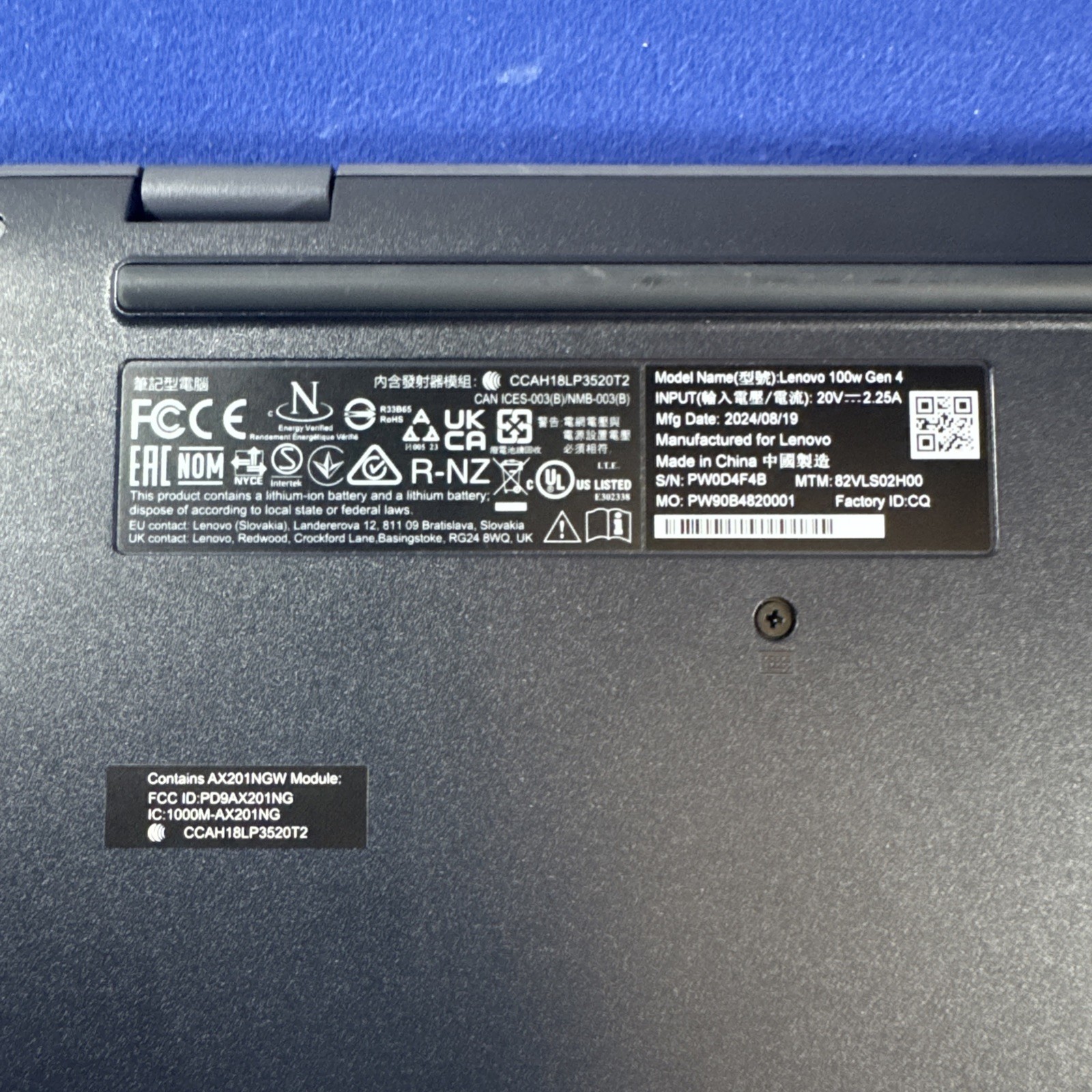 Lenovo 100w Gen 4 11.6″ N100 800MHz 4GB RAM 128GB HDD
