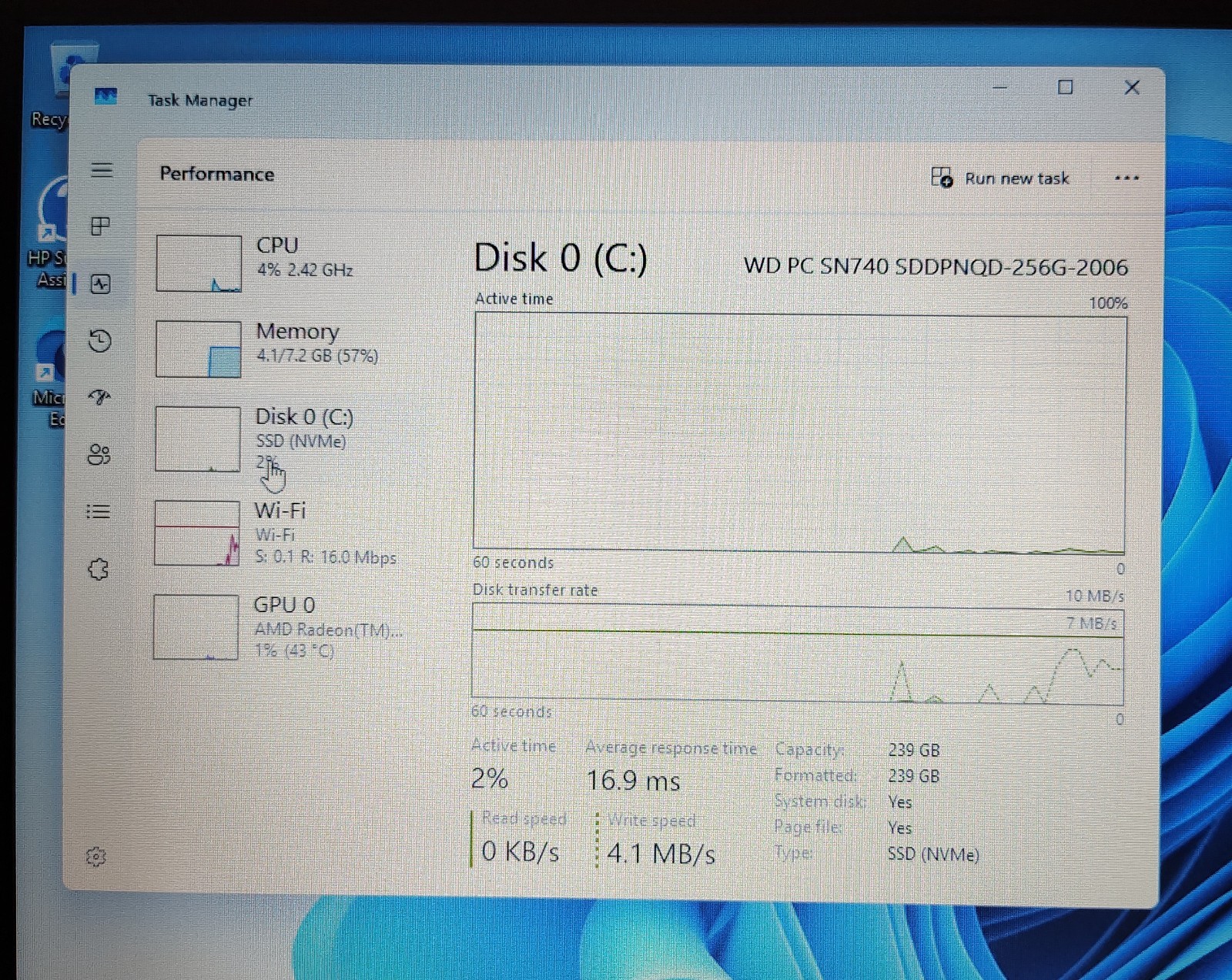 HP 255 G10 15.6″ AMD Ryzen 3 7320U 2.40GHz 8GB RAM DDR5 256GB SSD Laptop Win11