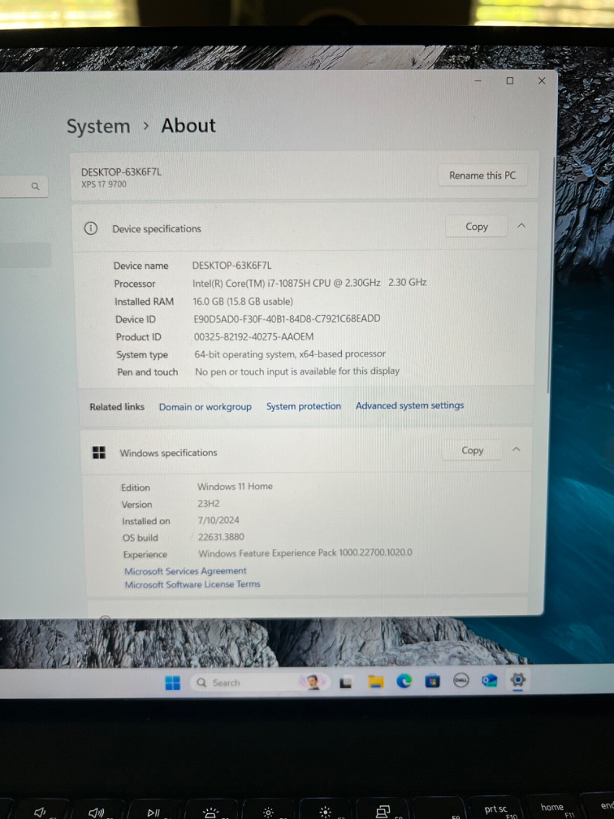 Dell XPS 17 9700 Laptop i7 17” Display 16GB 2.3 GHz with Windows 11 Home