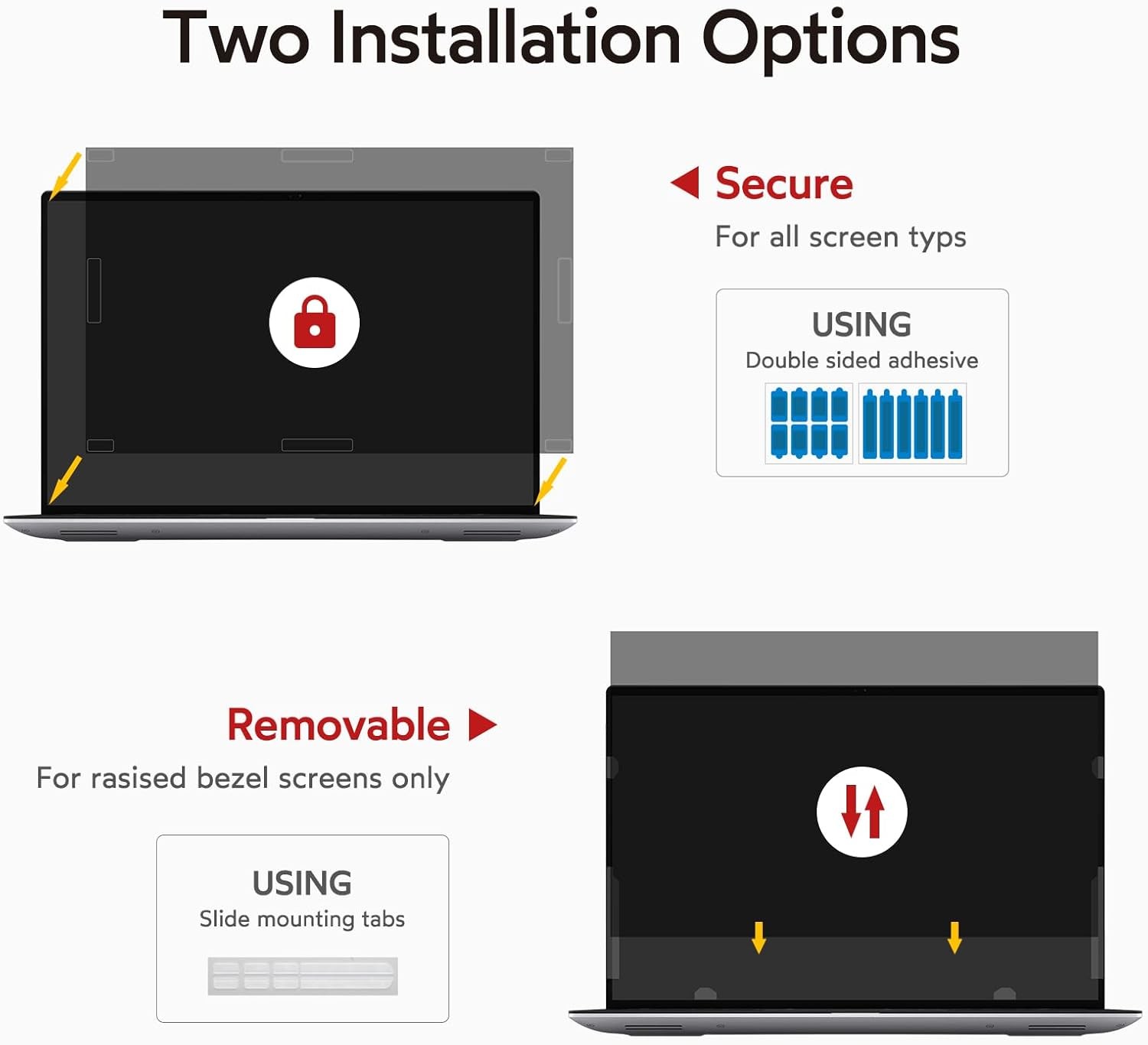 15.6 Laptop Privacy Screen for 16:9 Ratio Computer Monitor, Removable, Anti Glar
