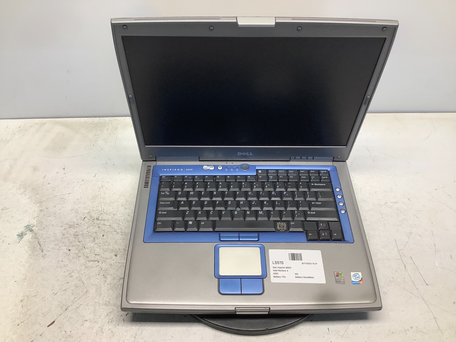 Dell Inspiron 8500 Intel Pentium 4 1.2GHz 640 MB NO HDD