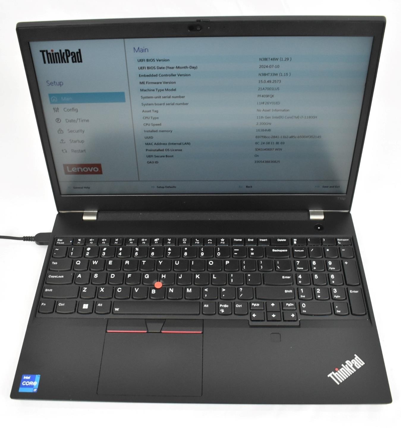 Lenovo ThinkPad T15p Gen 2 i7-11800H 2.3GHz 16GB 1TB SSD No OS GTX 1650 *See*