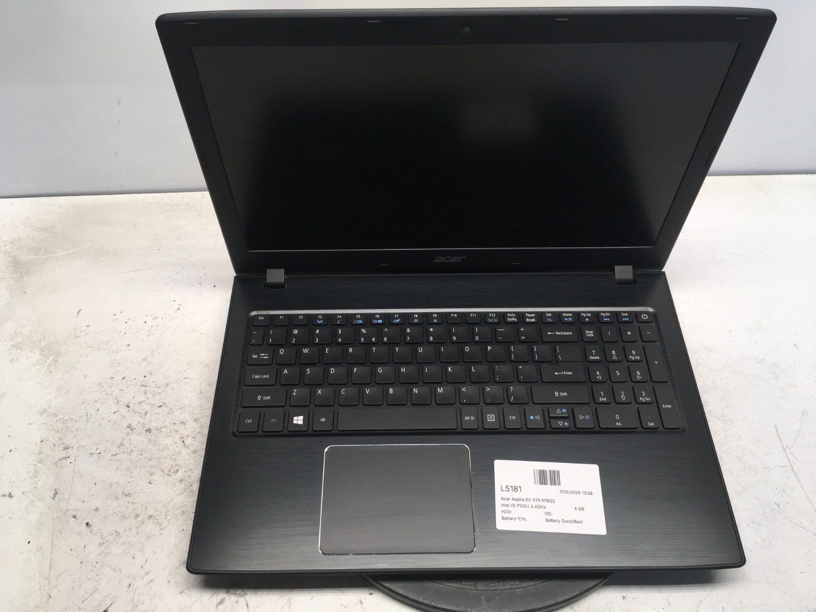 Acer Aspire E5-575 N16Q2 Intel i3-7100U 2.4GHz 4 GB NO HDD