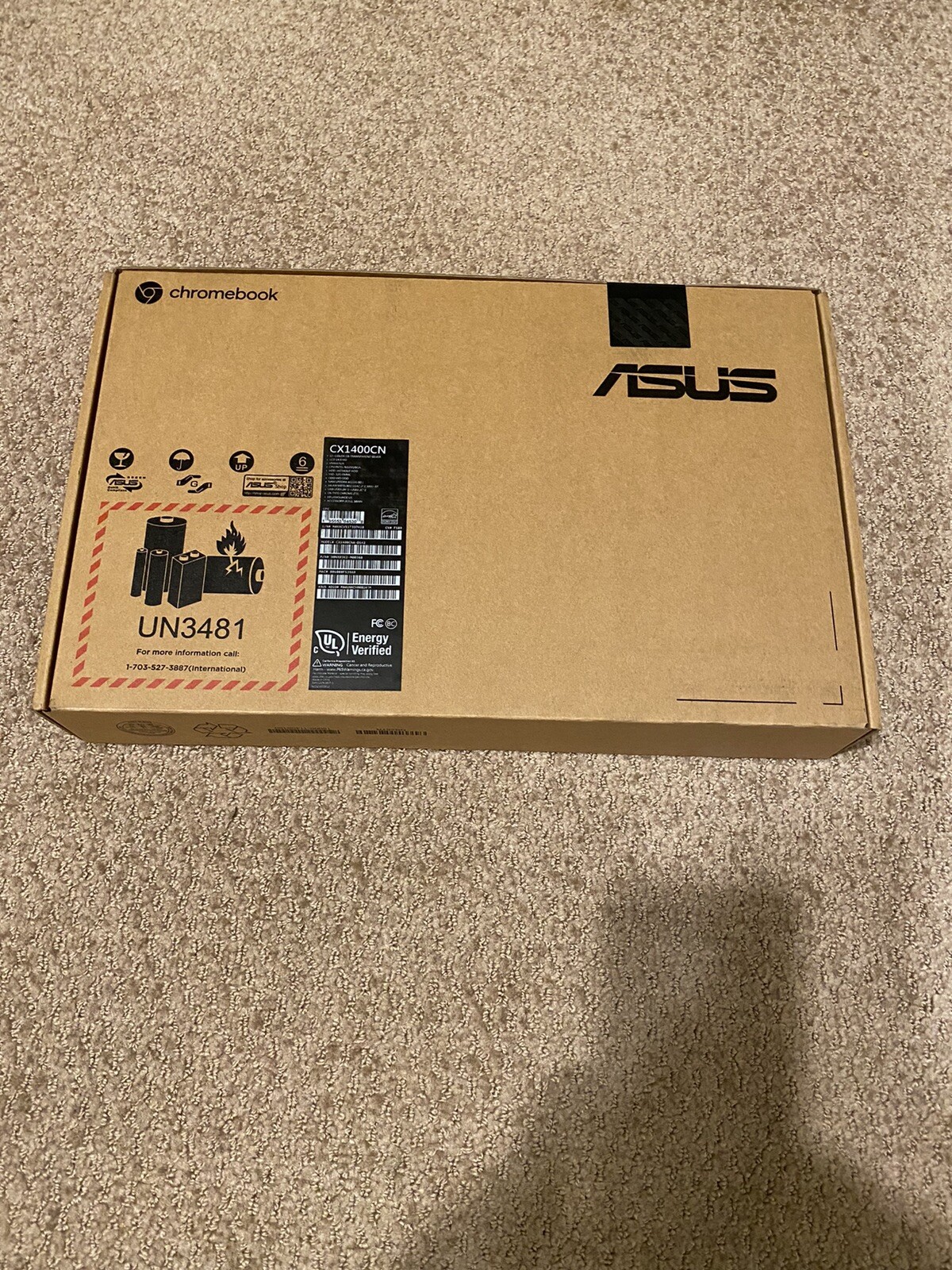 ASUS CHROMEBOOK CX1 14″ INTEL CEL3350 4GB MEM 32GBemmc CHROM OS SILVER BRAND NEW