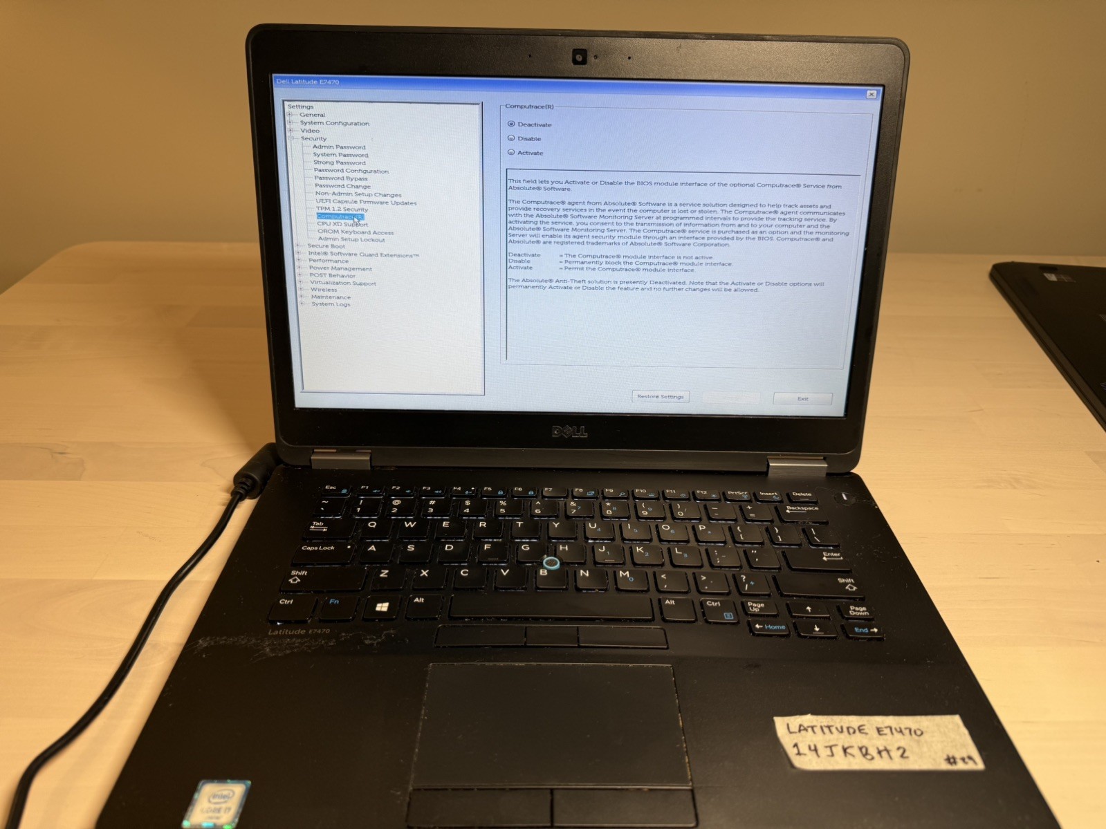 Dell Latitude E7470 Laptop Intel i7 6th Gen No HD/OS/AC Adapter- Swollen Battery
