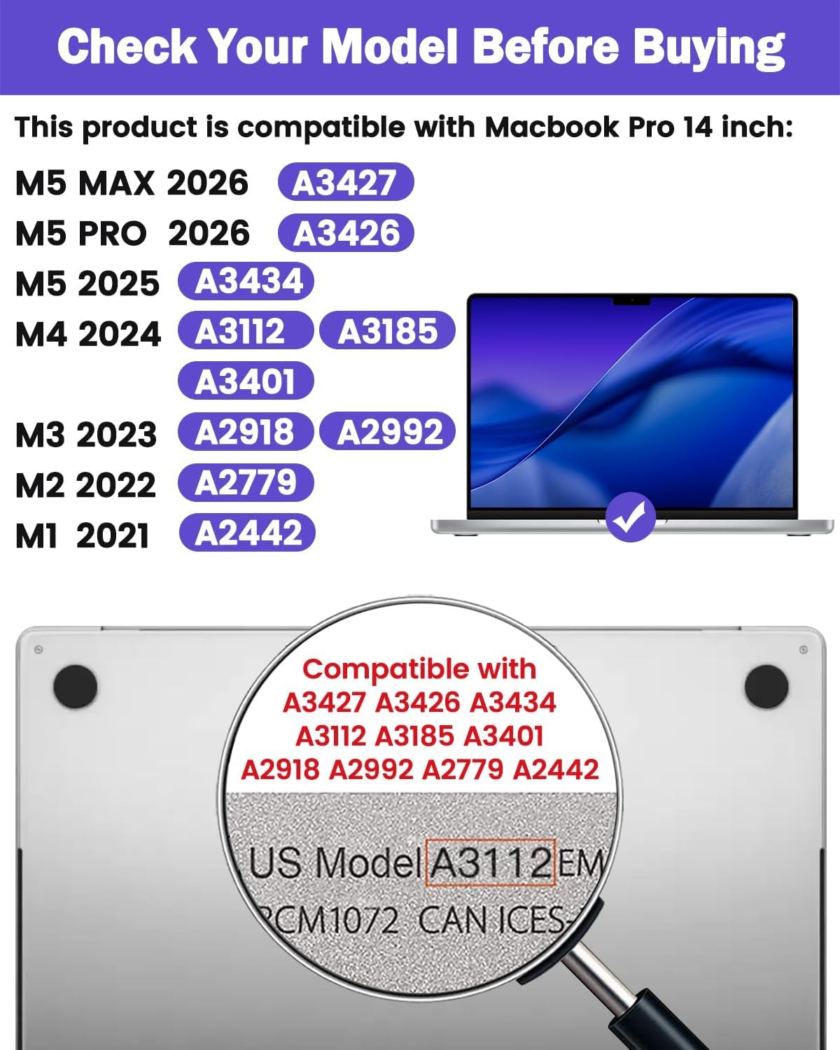 2-Pack Anti Glare Matte Laptop Screen Protector for Apple MacBook Pro 14 Inch