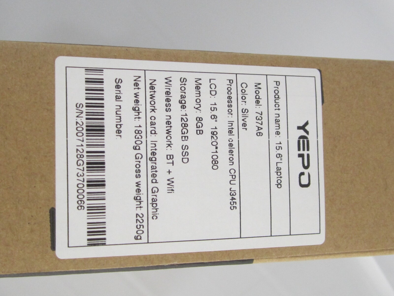 15,6″ Windows 10 Laptop for YEPO for Intel Celeron J3455 LCD: Screen 2020