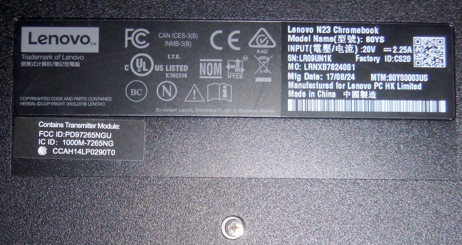 Lenovo N23 Chromebook 80YS