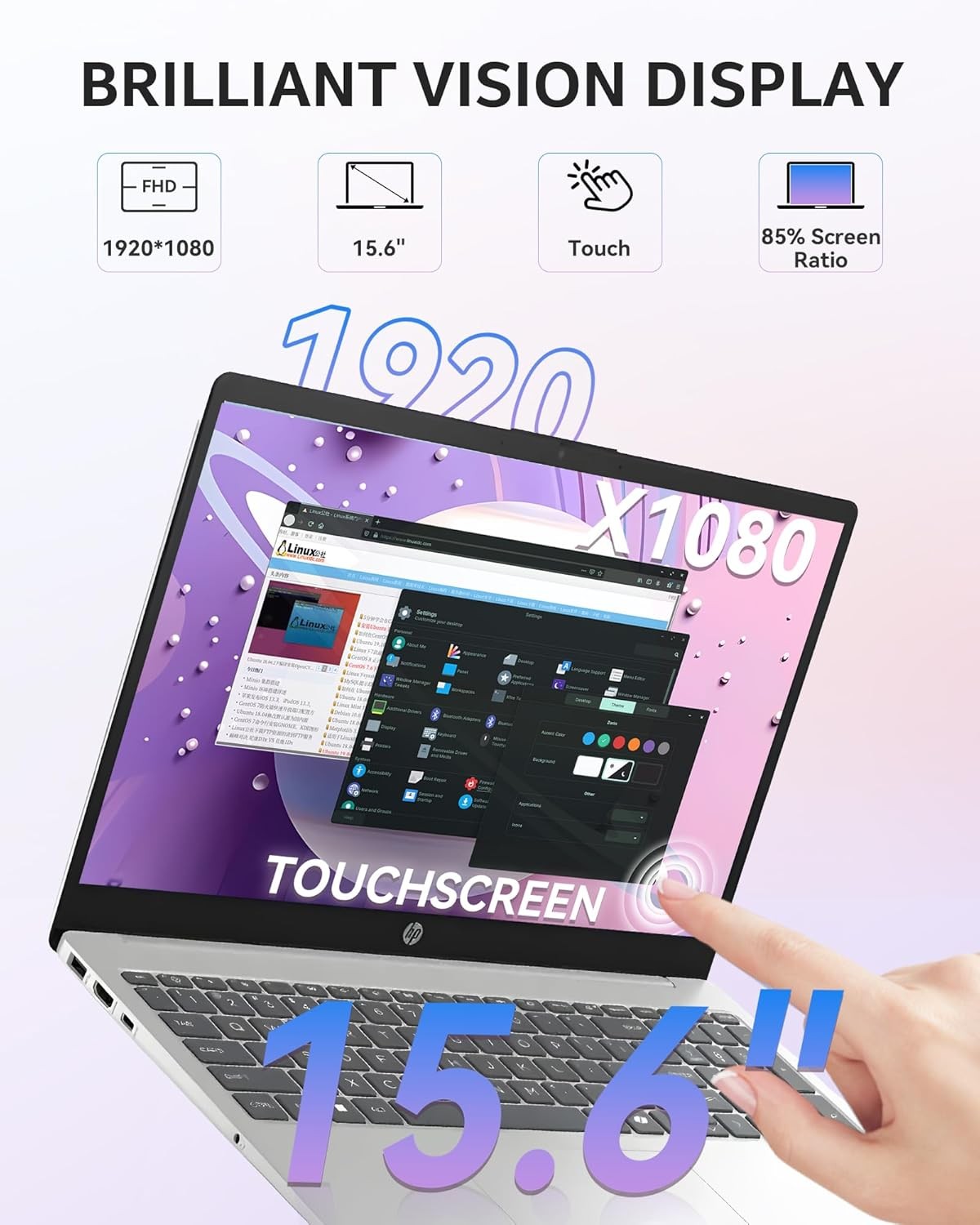 2025 HP 15.6″ Touch Laptop,10-Core i7-1355U 5GHZ UpTo 64GB RAM 1TB SSD+Win11Pro