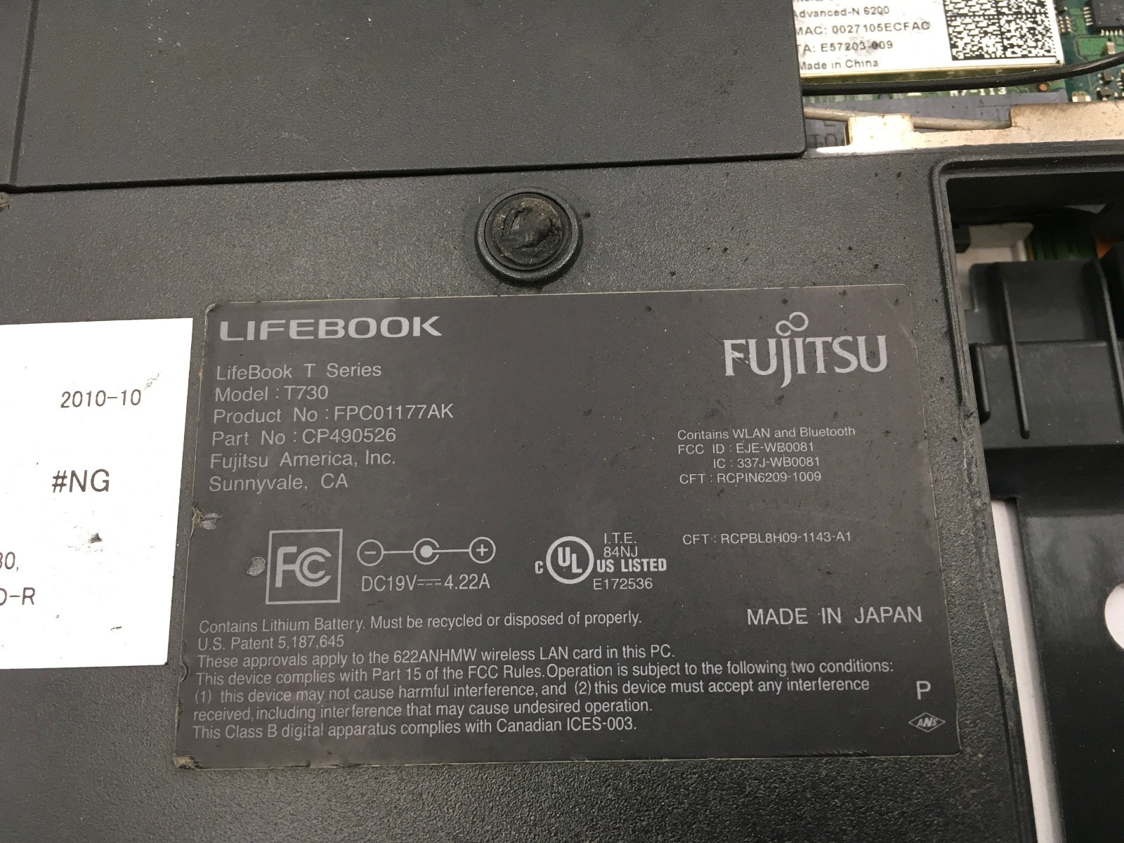 FUJITSU LIFEBOOK TSERIES T730 – BOOTS TO BIOS – INTEL I3 M370 – 4GB RAM -READ-BB