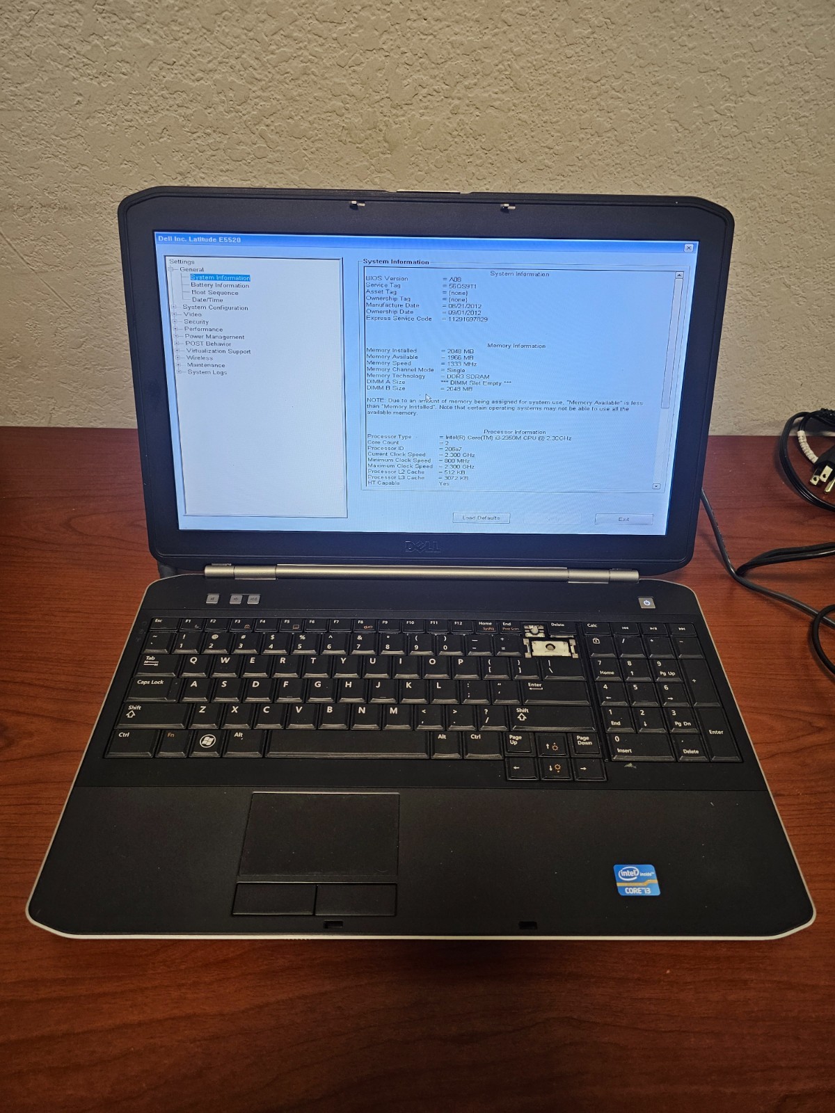 DELL Latitude E5520 Laptop (15.6″, i3-2350M, 2 GB/No SSD, No OS) – READ!