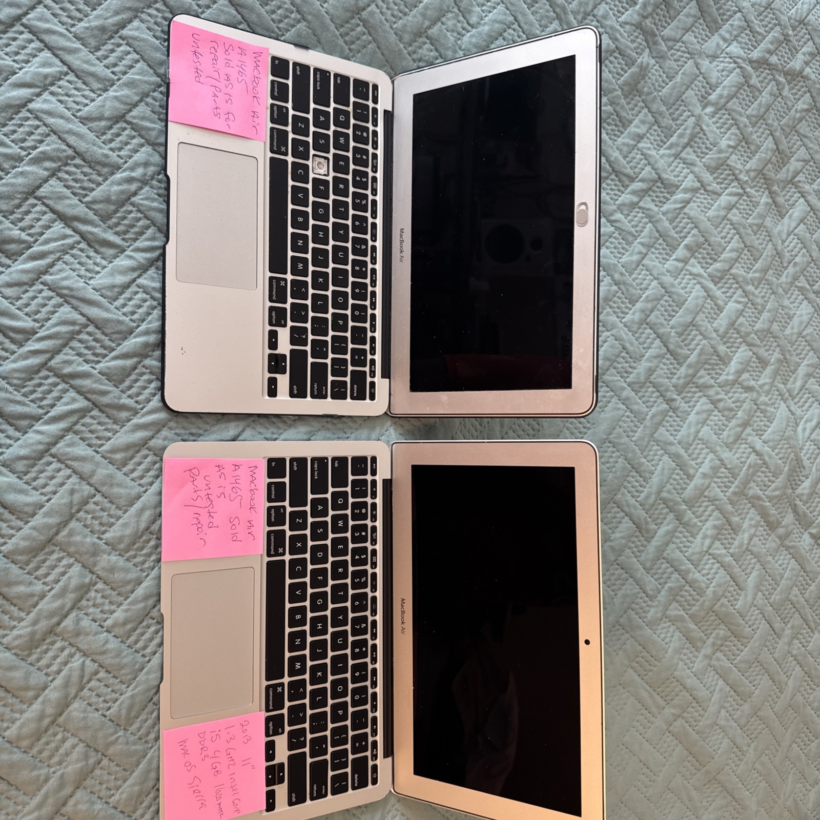 Lot of (8) Apple MacBooks: 2- PRO’s 1425, 2-AIR, A1466, 2-AIR, A1465/2-AIR,A1370