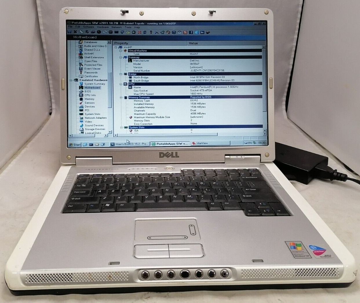 FOR PARTS 15.4″ Dell Inspiron 6000 (Intel Pentium M 730/1.5 GB RAM/NO HDD)