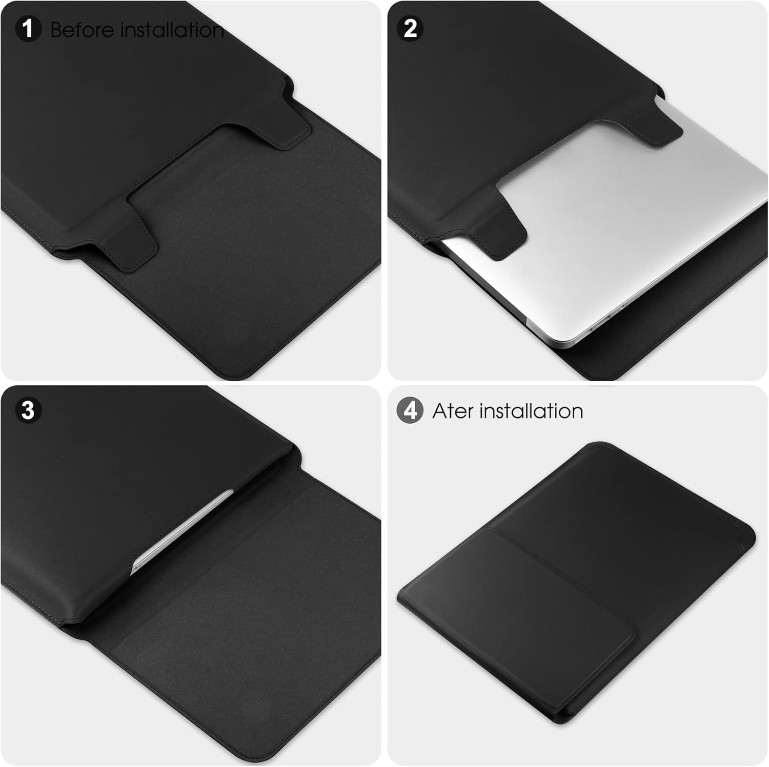 15 16 Inch Laptop Sleeve Case Leather Bag for MacBook Pro 16 2021 & 2019