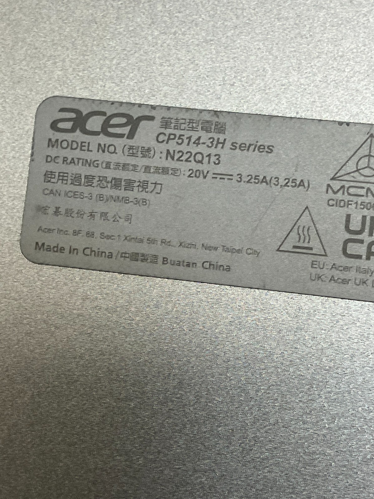 Acer Chromebook Spin 514 CP514 14″ AMD Ryzen 3 5125C 8GB DDR4 128GB FOR PARTS.