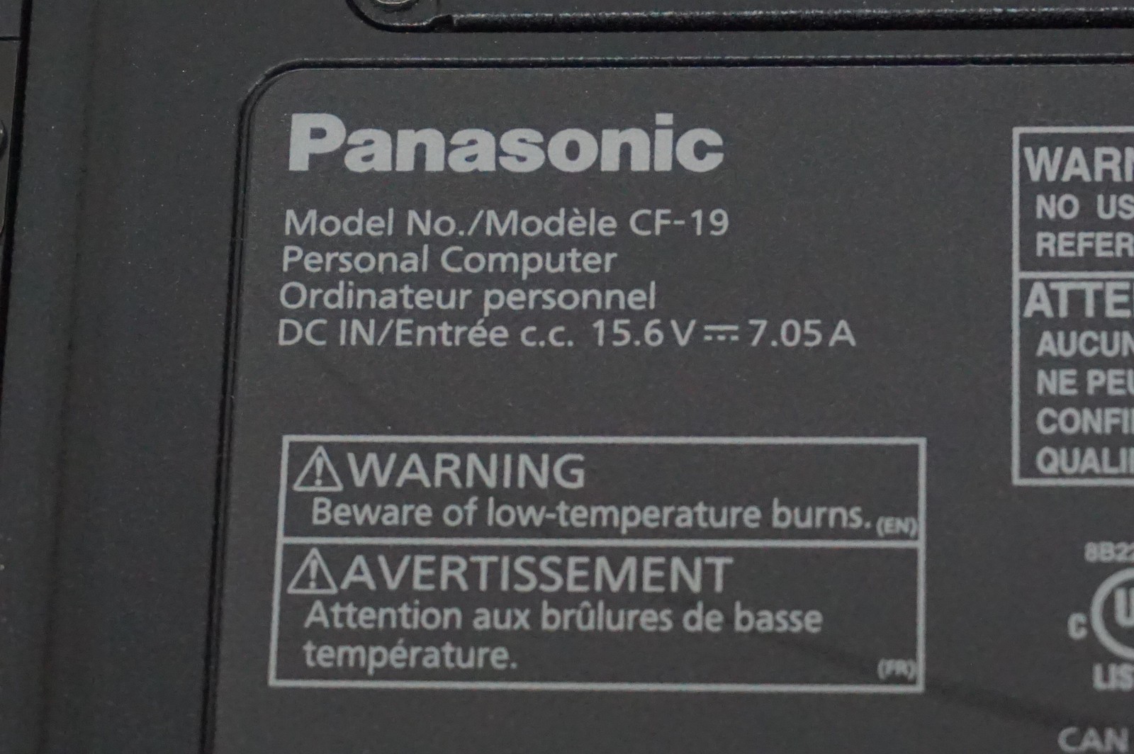 Panasonic Toughbook CF19 i5-3610ME 2.7GHz 4GB RAM Has Stylus No Hard Drive