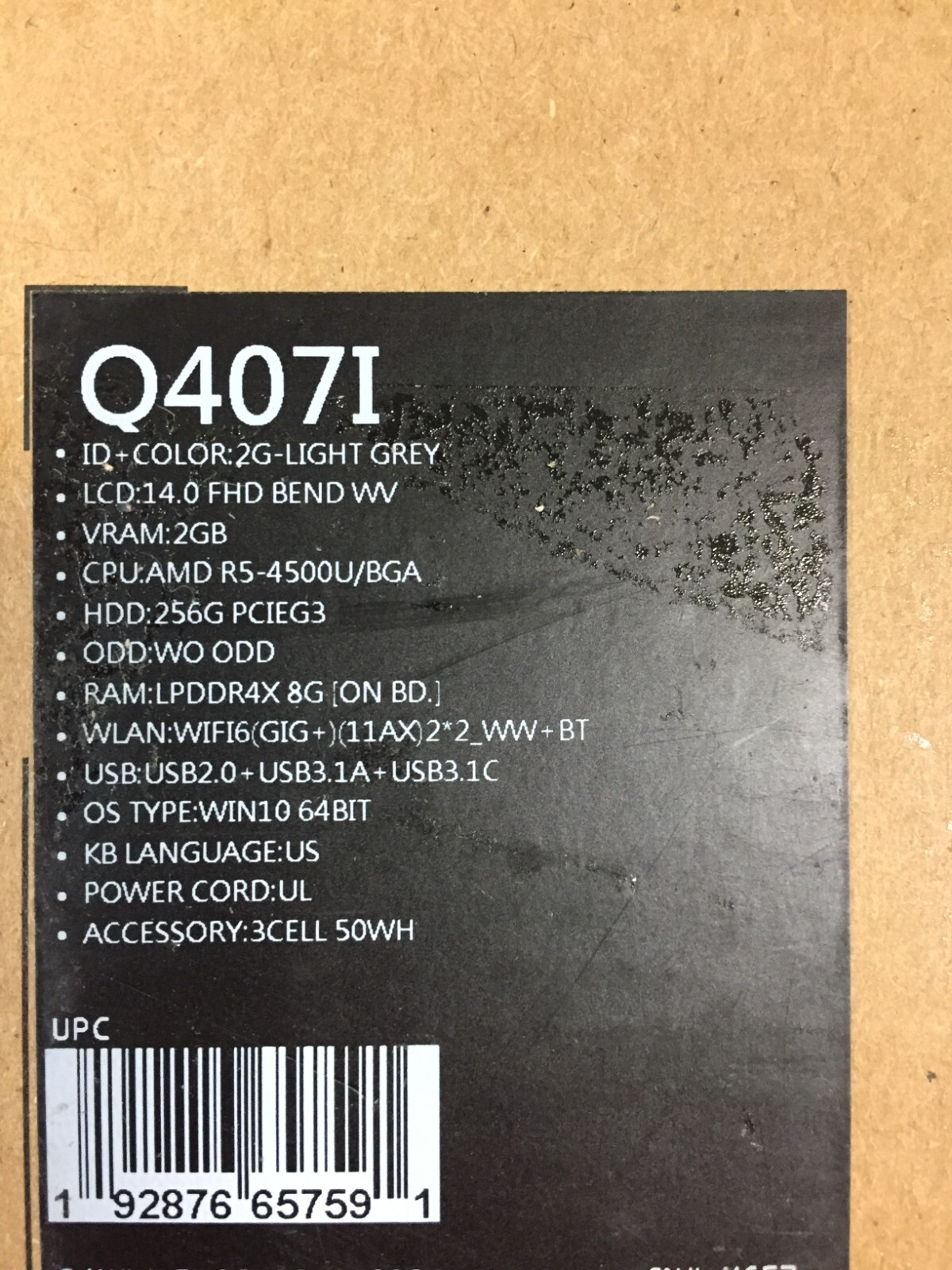 *Bad Battery*Asus ZenBook Q407IQ 14″ Laptop/AMD R5-4500U/MX350/8GB/256GB SSD/W10