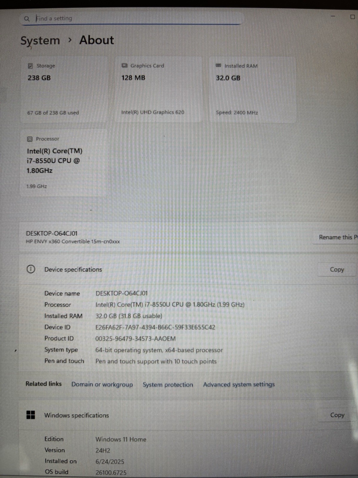 HP Envy X360 2 In 1 Laptop 15.6 Intel Core i7 – 85504