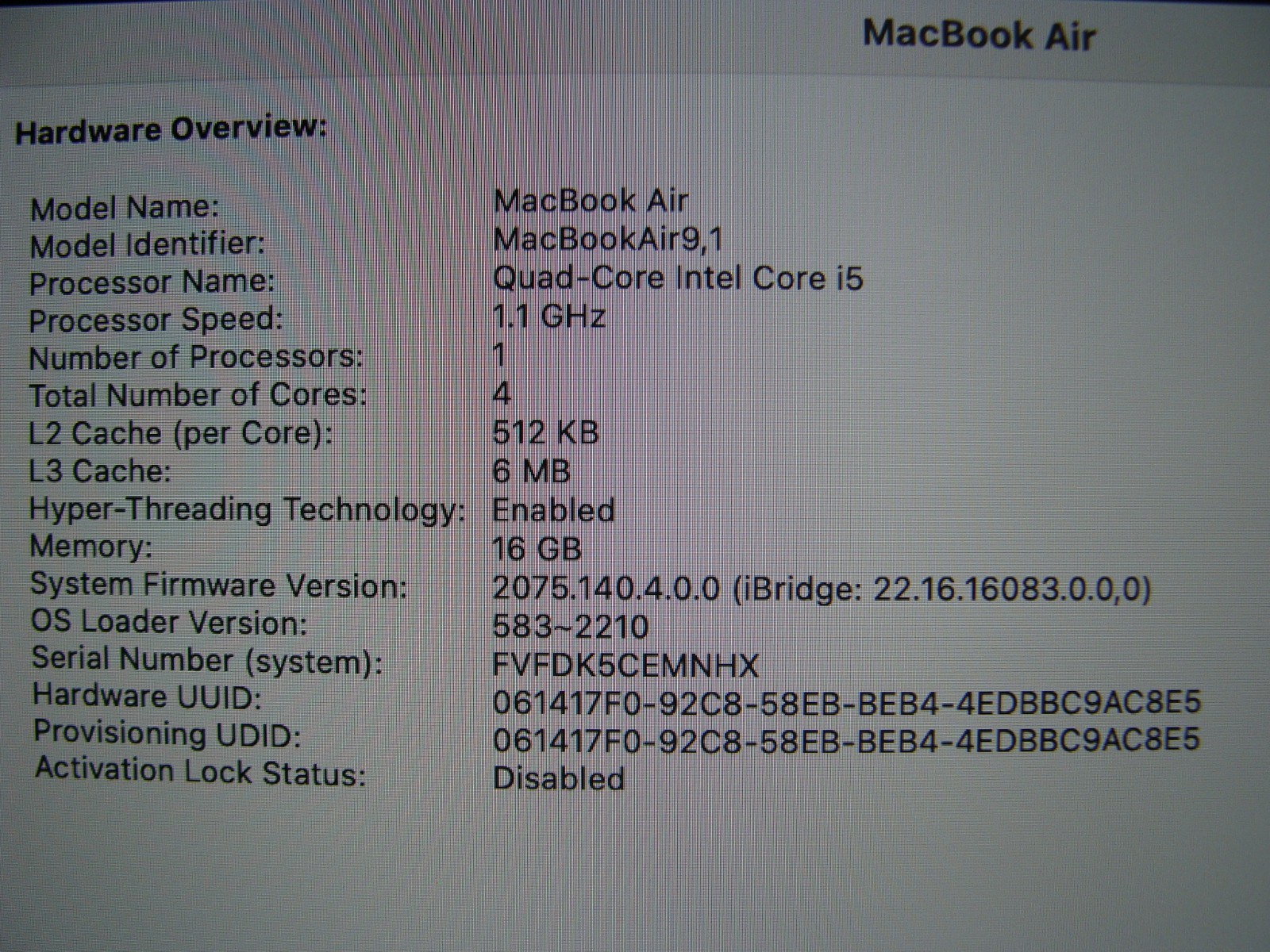 Apple MacBook Air 13.3″ A2179 2020 i5-1030NG7 1.1GHz 16GB 256GB Sequoia MVH2LL/A