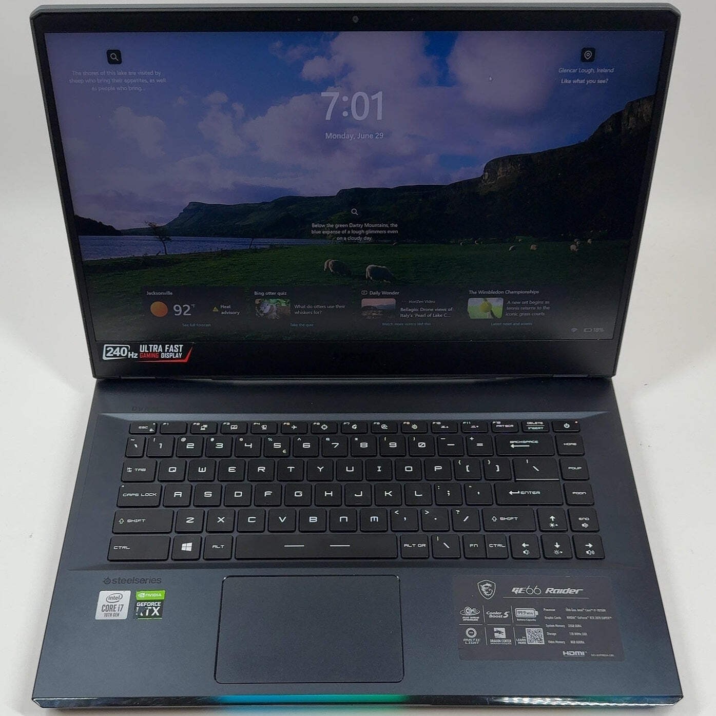 MSI Raider GE66 10SFS 15.6″ i7-10750H 32GB RAM 2x 1TB SSD GeForce RTX 2070 Super