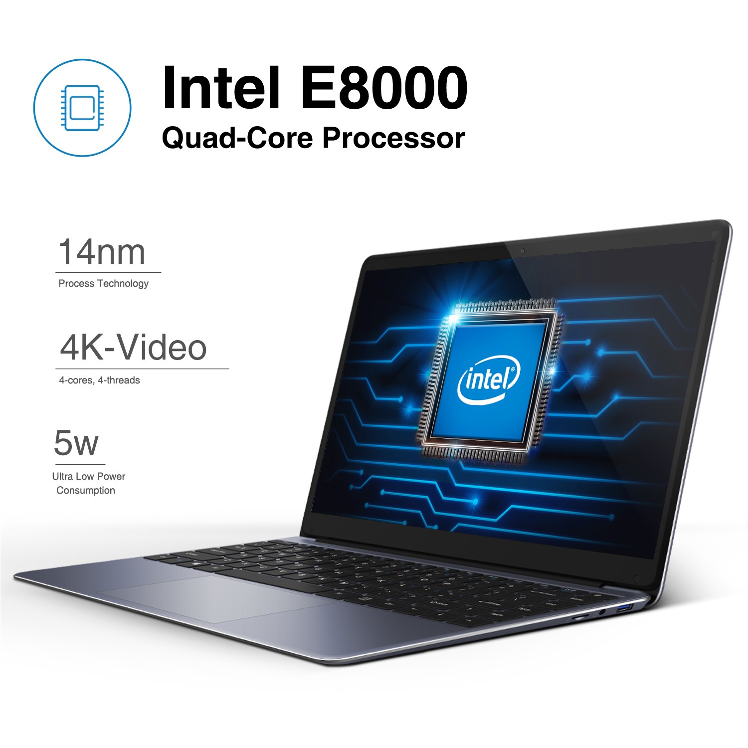 CHUWI 14.1in Windwos Laptop Computer PC Intel E8000 QuadCore 8G RAM 256G SSD