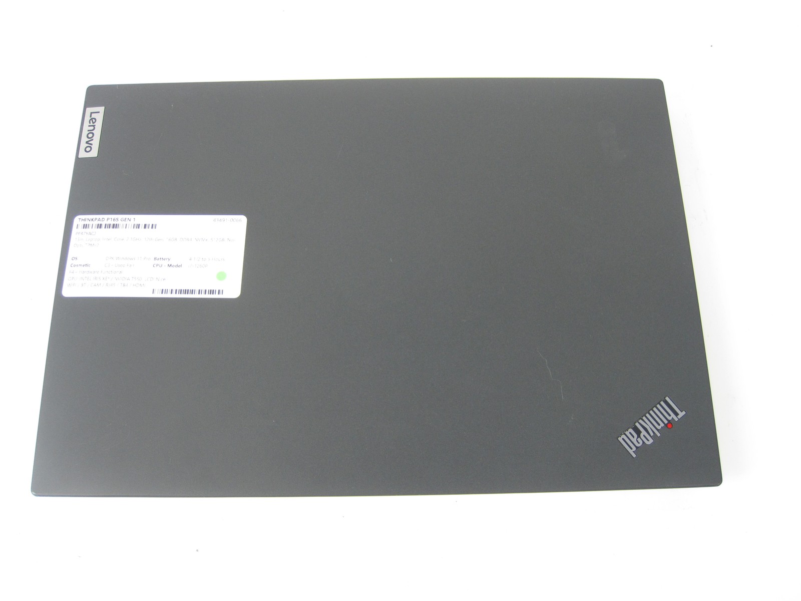 Lenovo ThinkPad P16s Gen 1 15″ 16GB DDR4 i7-1260P 2.1GHz 512GB NVMe Win11Pro