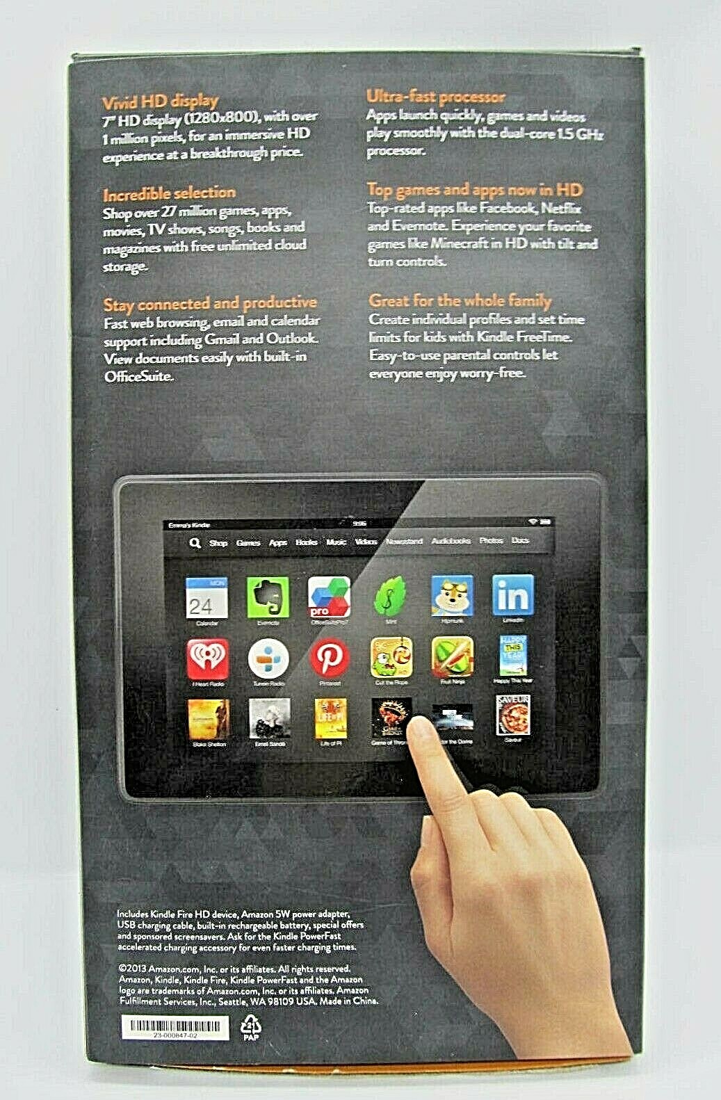 Kindle Fire HD 7″ WIFI 8GB Dual Core 1.5GHZ Dolby Original Packaging