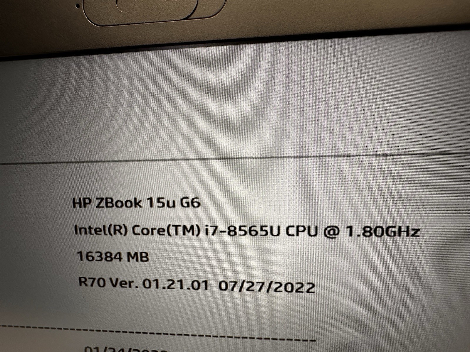 HP ZBook 15U G6 I7-8665U 256GB SSD Nvme 16GB Gpu Radeon Pro WX3200 Win11 Grade A