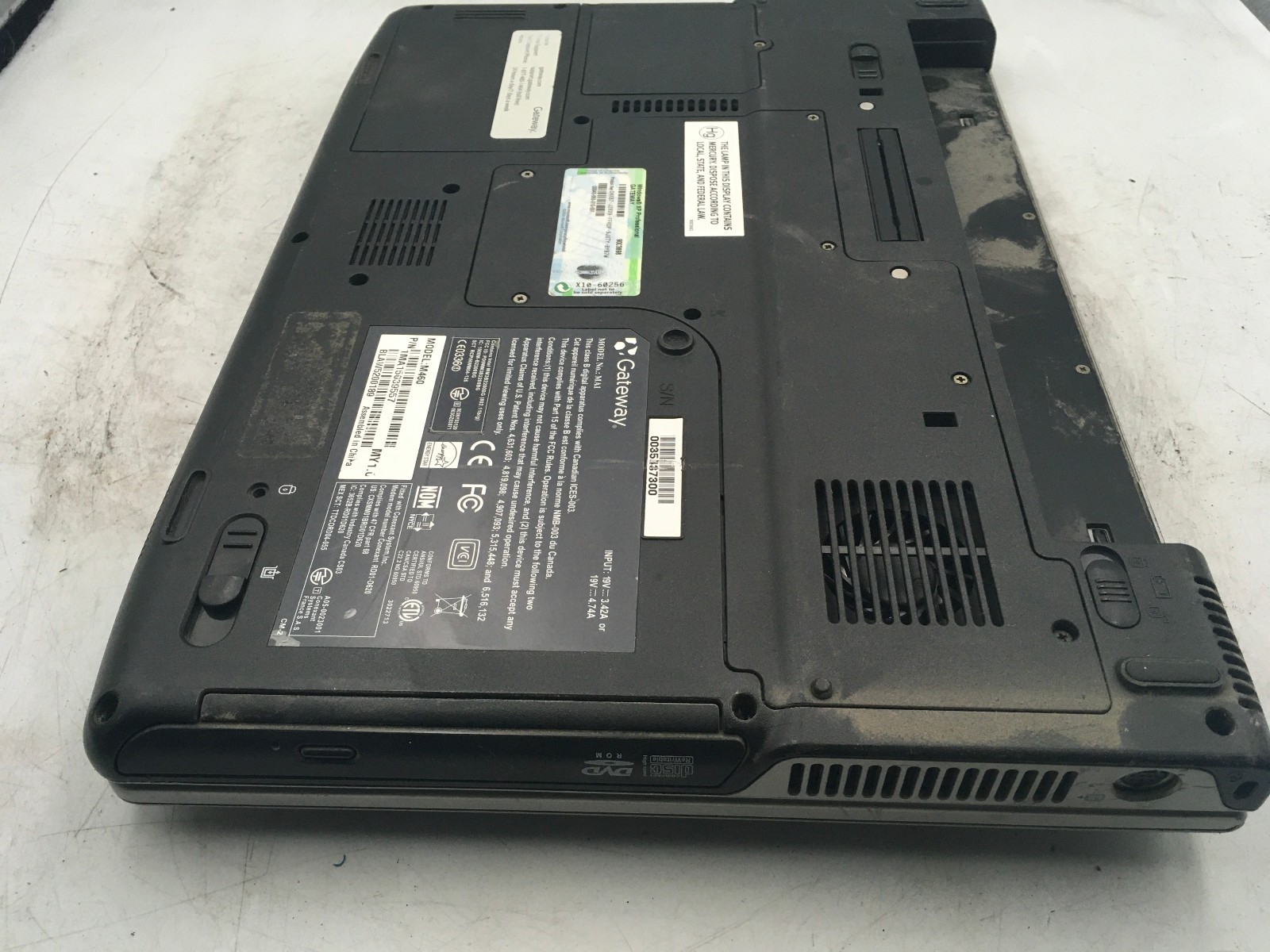 GATEWAY M460 – BOOTS TO BIOS – INTEL PENTIUM M – 512MB RAM – 15″ – READ DESC -BB