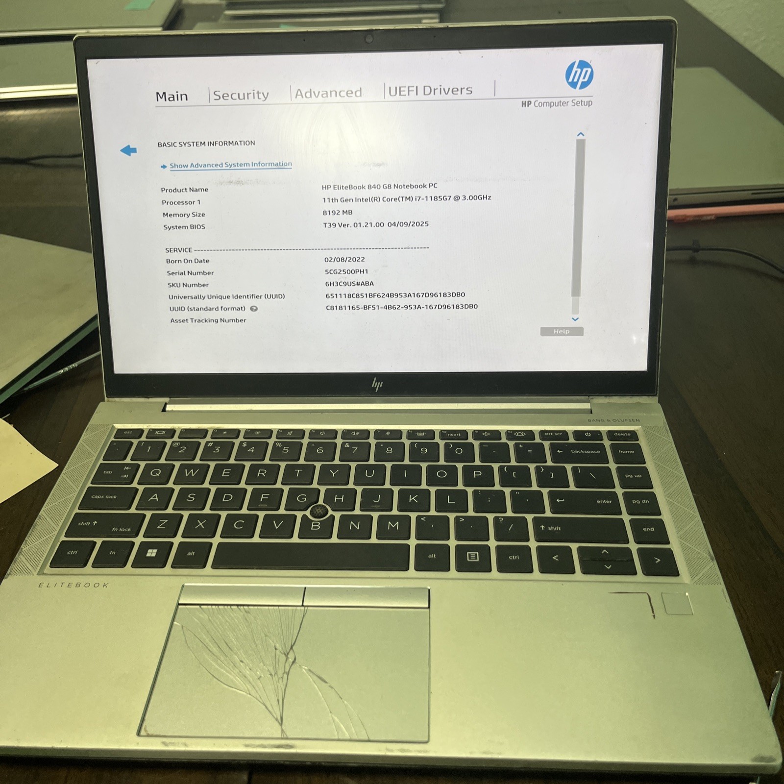 HP EliteBook 840 G8 Laptop Intel Core i7 1165G7 2.8GHZ 14″ NO RAM NO SSD