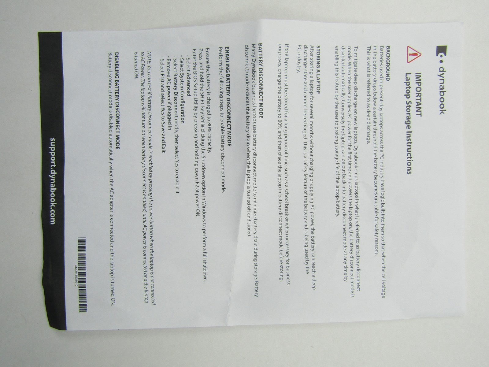 Dynabook Satellite Pro C40-K Laptop Original Instruction No Charger For Parts
