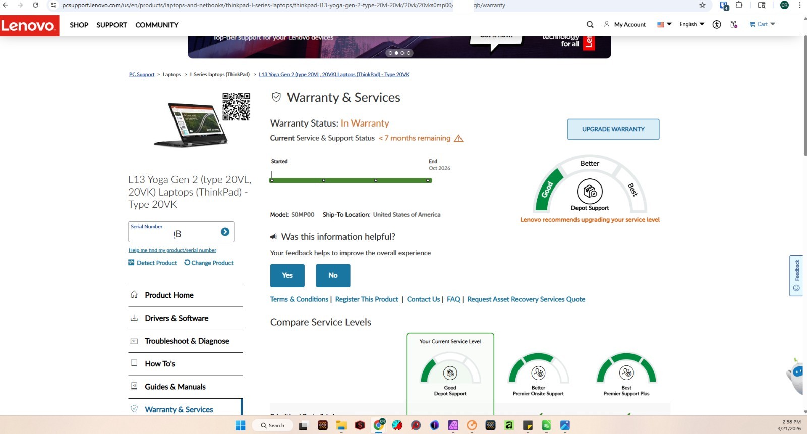 NEW Lenovo L13 Yoga Gen 2 Type 20VK Laptop Computer i7 16GB RAM 512 SSD Win11 Pr
