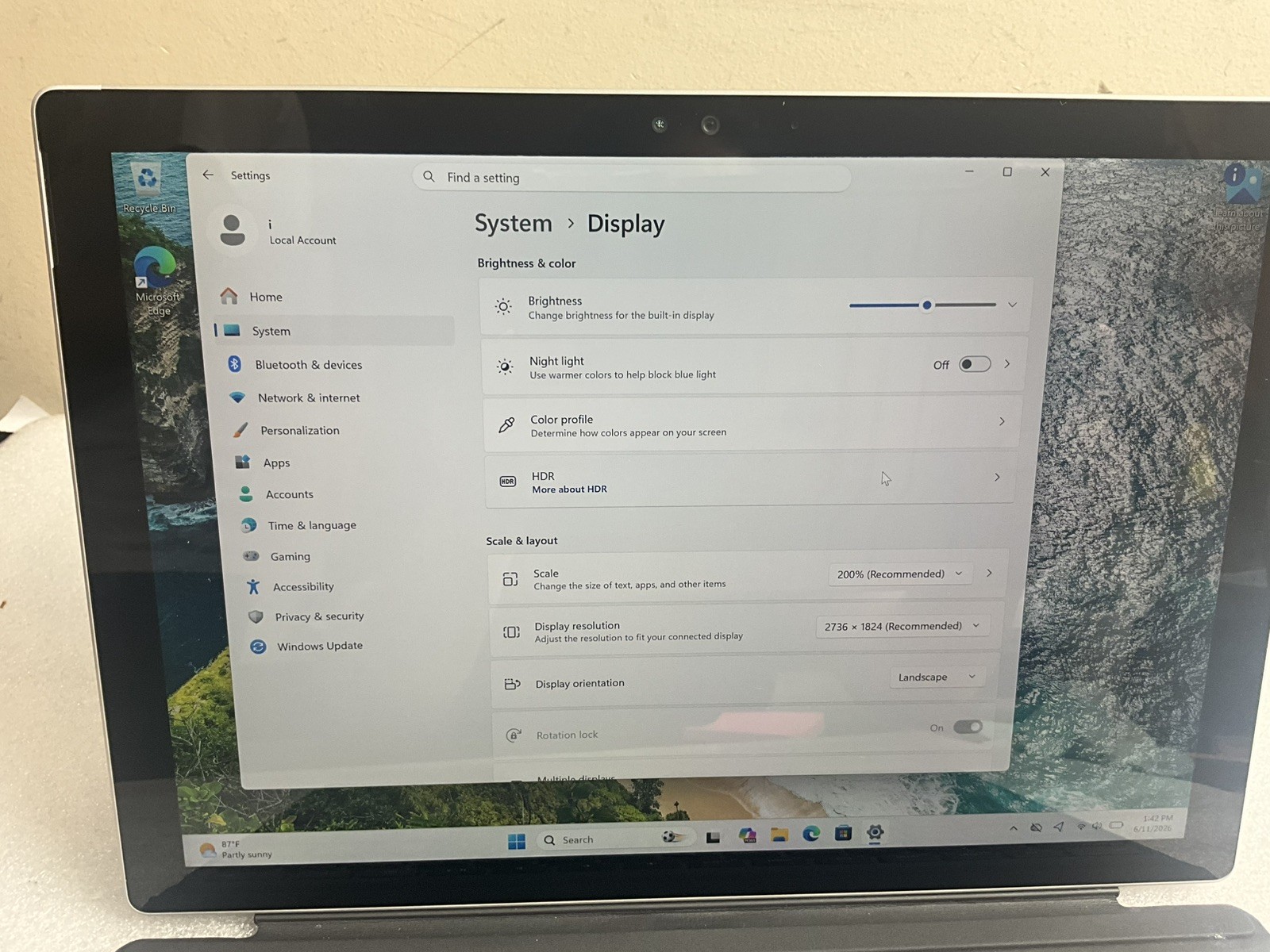 Microsoft Surface Pro 4 i7-6650U CPU @ 2.20GHz 16 GB RAM 256 GB Win 11 Pro #16