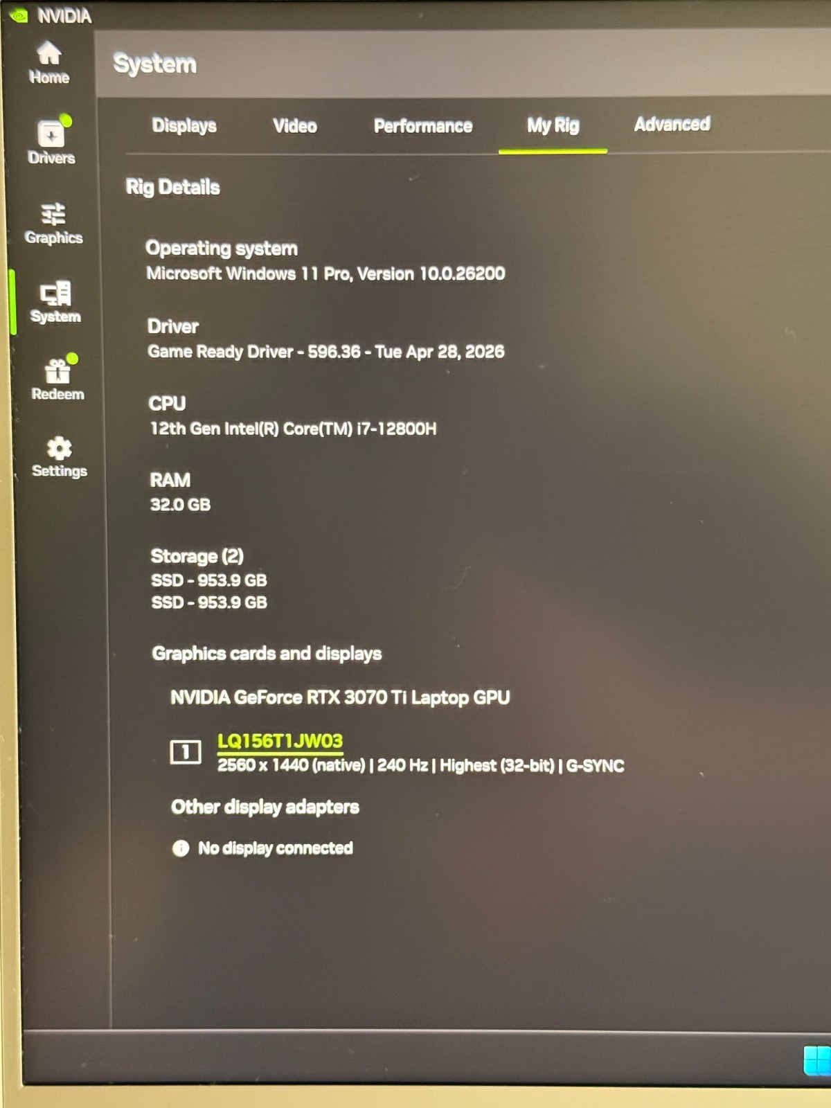 Razer Lambda TensorBook 2022 15.6″ i7-12800H 1.8GHz 32GB RAM 2TB SSD RTX 3070 Ti