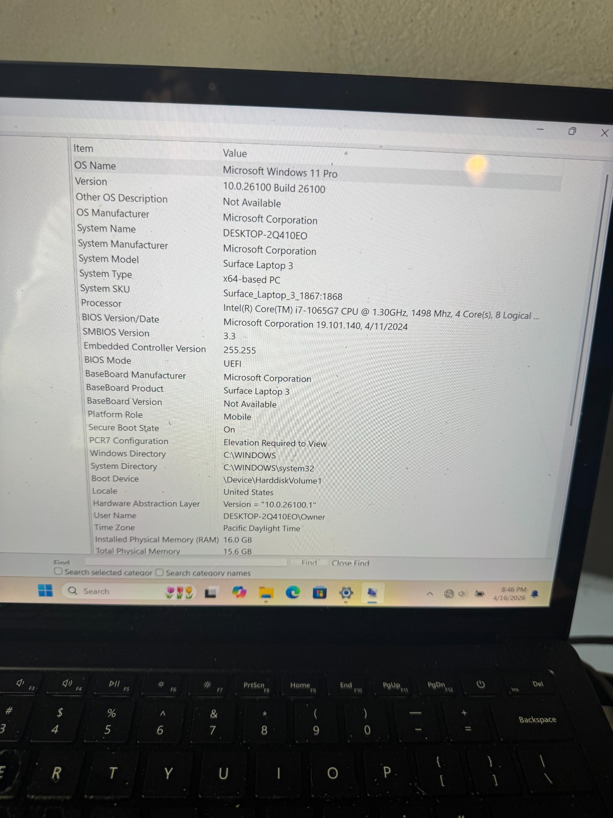 Microsoft Surface Laptop 3 1868 Core I7-1065G7 256GB SSD 16GB RAM *Read #5192