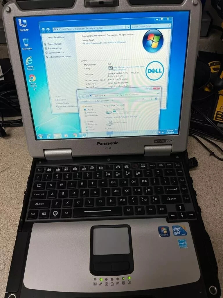 Panasonic Toughbook CF-31 MK1 i5 8gb 500gb 32 bit Win7 Serial port RS32 Rugged